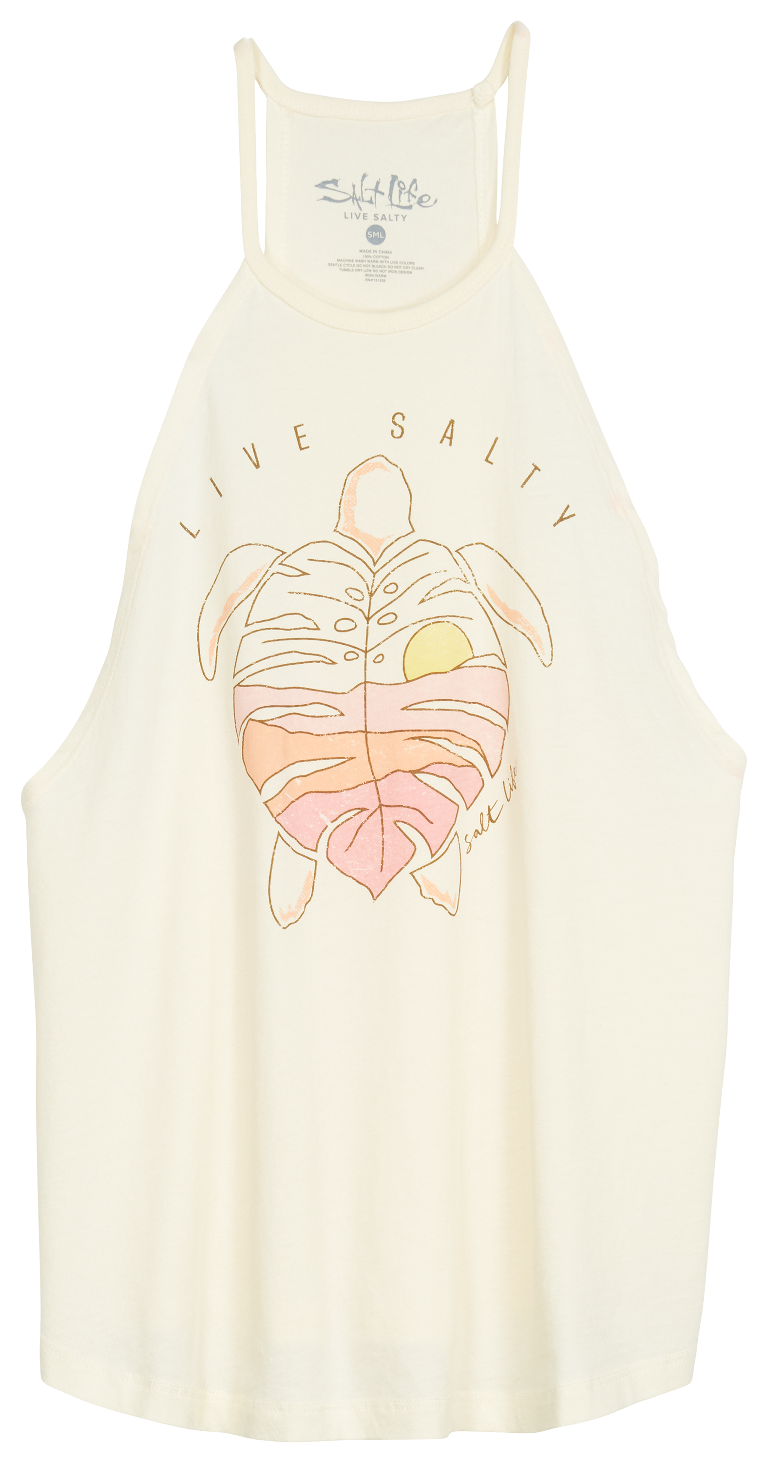 Image of Salt Life Turtle Leaf Tank Top for Ladies - Natural - L