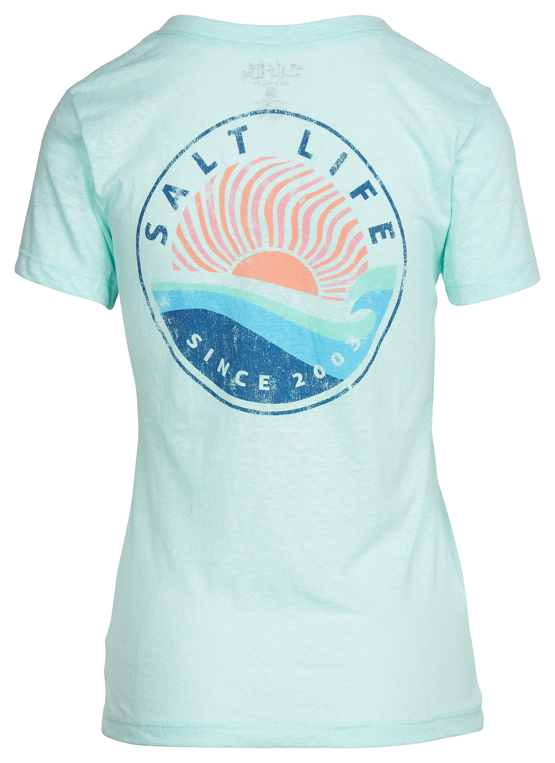 Image of Salt Life Perfect Life V-Neck Short-Sleeve T-Shirt for Ladies - Aqua Sea - M