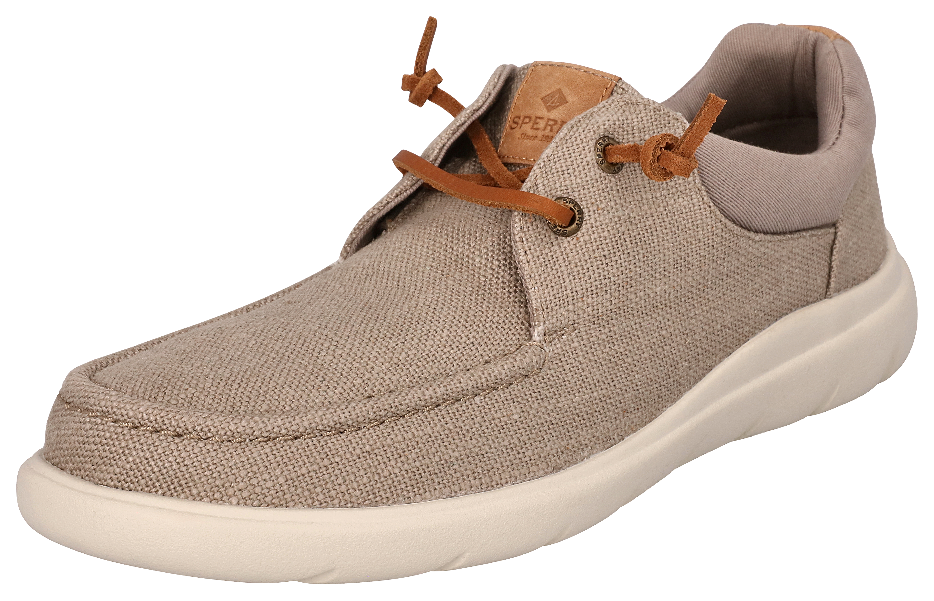 Image of Sperry Captain's Moc Hemp Slip-On Shoes for Men - Taupe - 8M