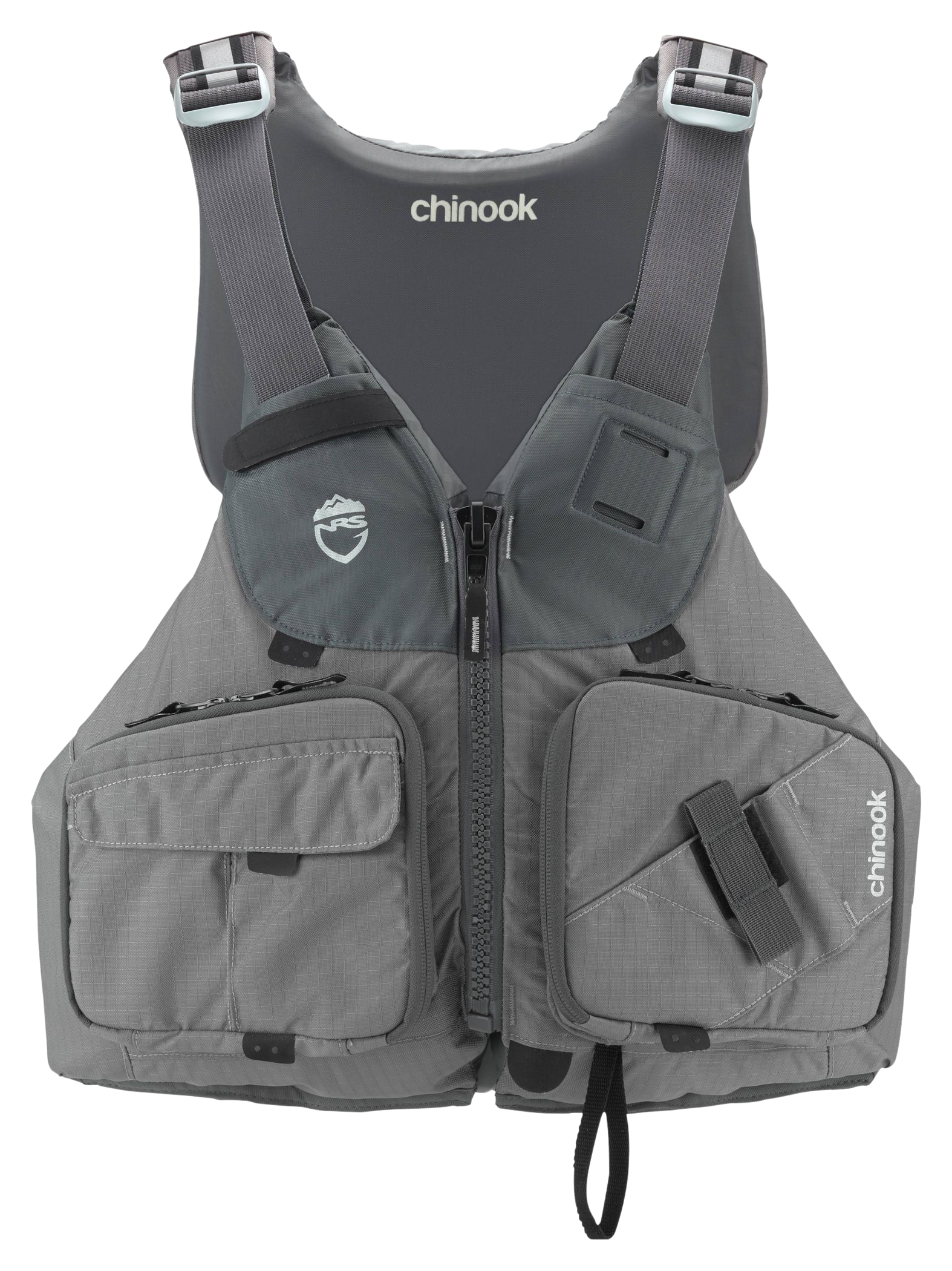 NRS Chinook Zippered Fishing Life Jacket - Silver - XS/M - NRS