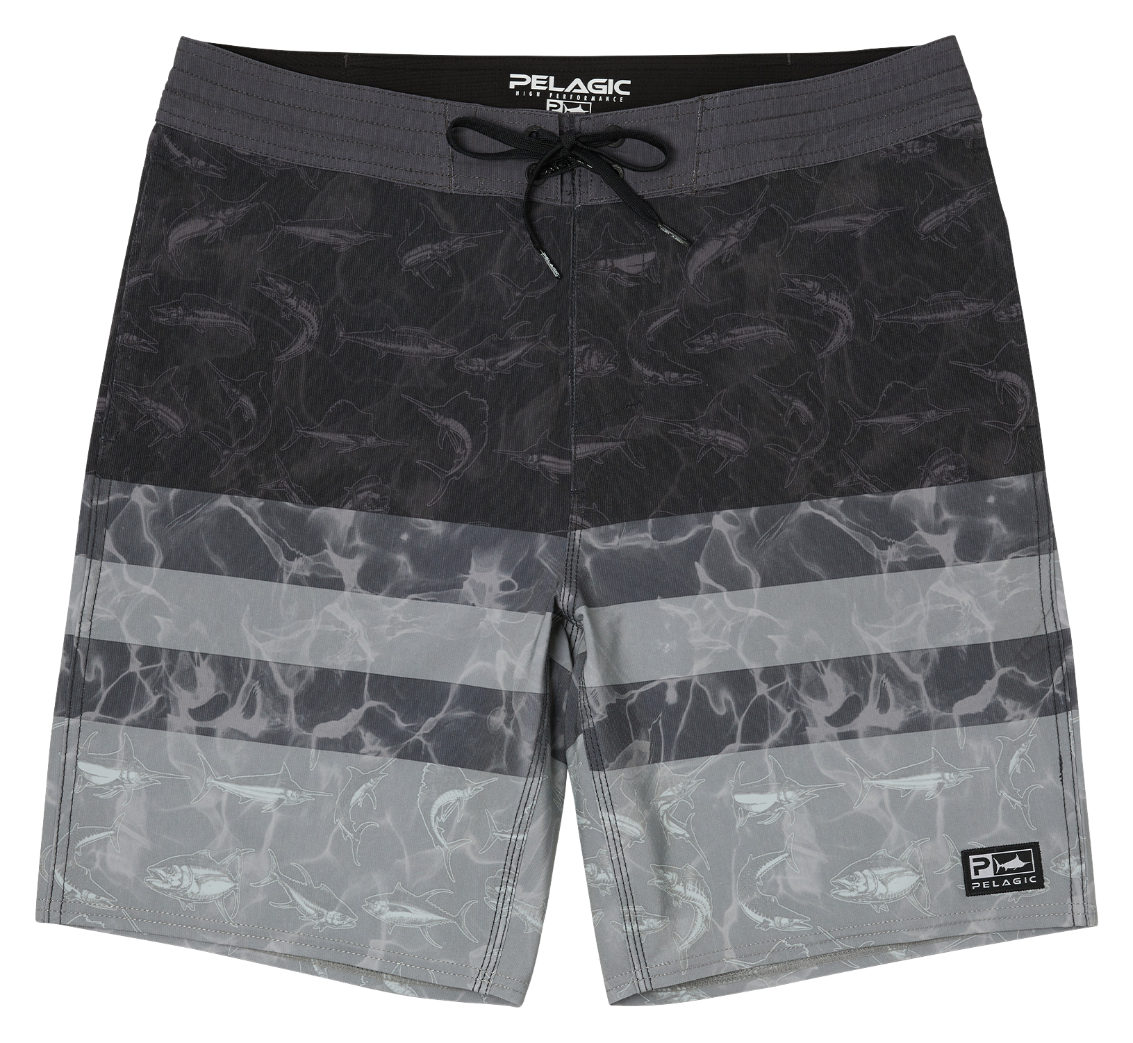 Pelagic Deep Drop Americamo Boardshorts for Men - Grey - 32