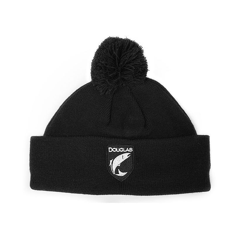 Image of Douglas Pom Cuff Beanie - Black