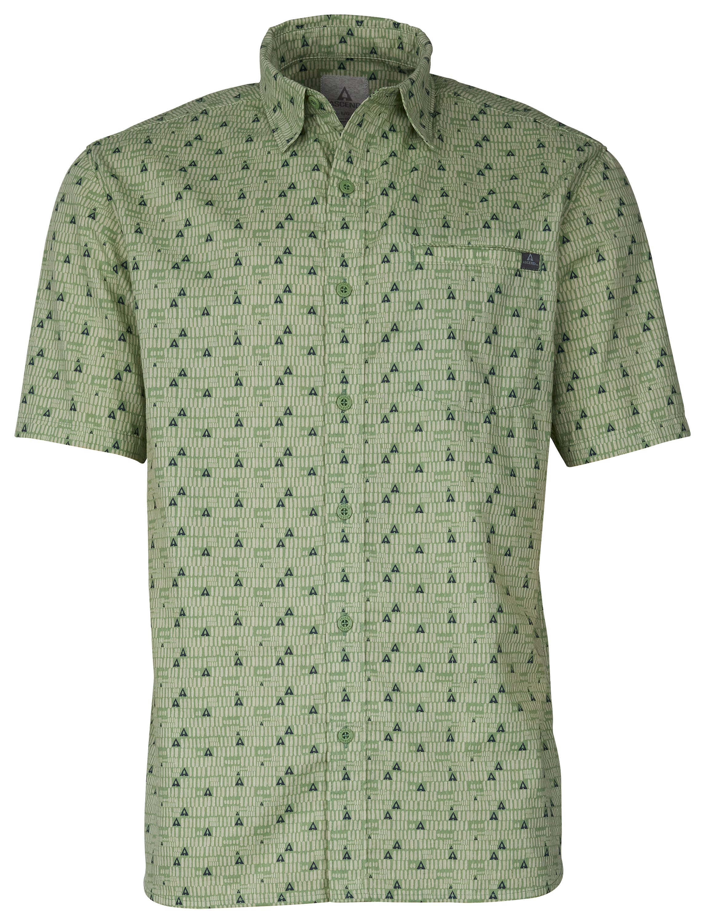 Ascend Geo Print Woven Short-Sleeve Shirt for Men - Loden Frost - S