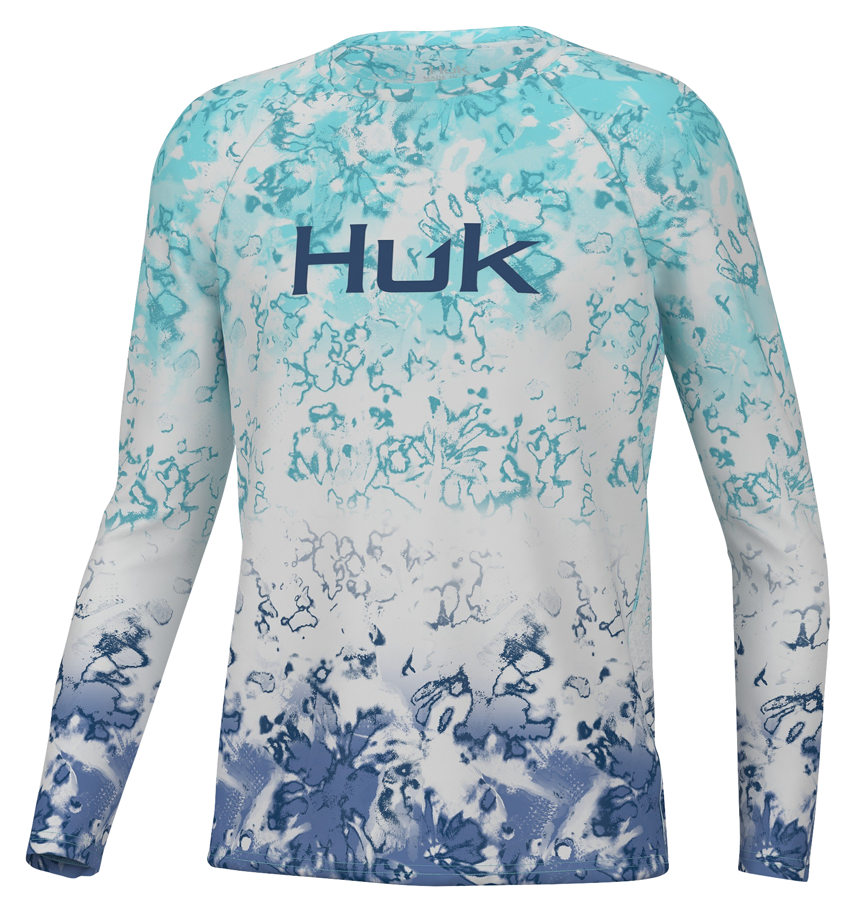 Huk Pursuit Fin Fade Long-Sleeve T-Shirt for Kids - Island Paradise - L