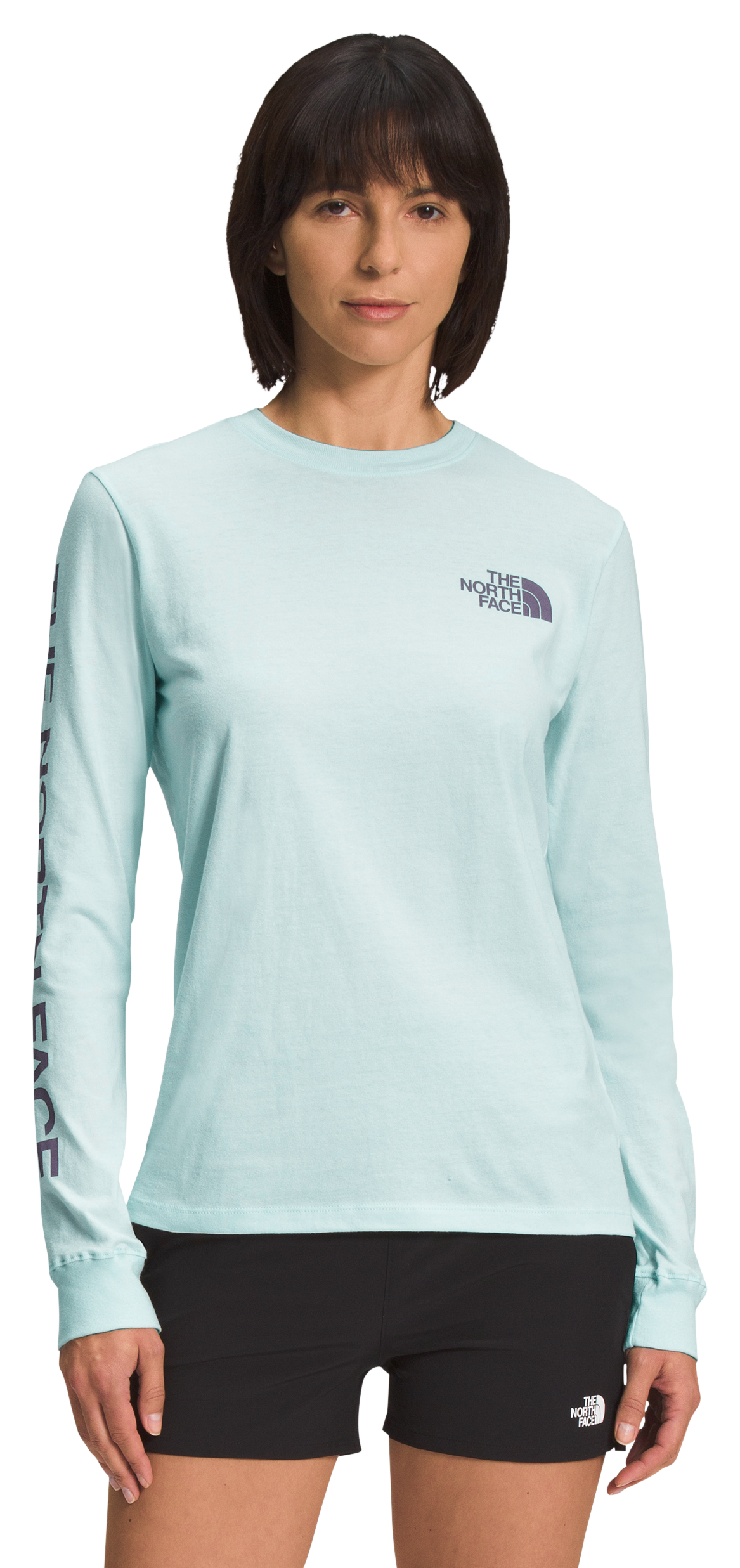 The North Face Hit Graphic Long-Sleeve T-Shirt for Ladies - Skylight Blue/Lunar Slate - XL