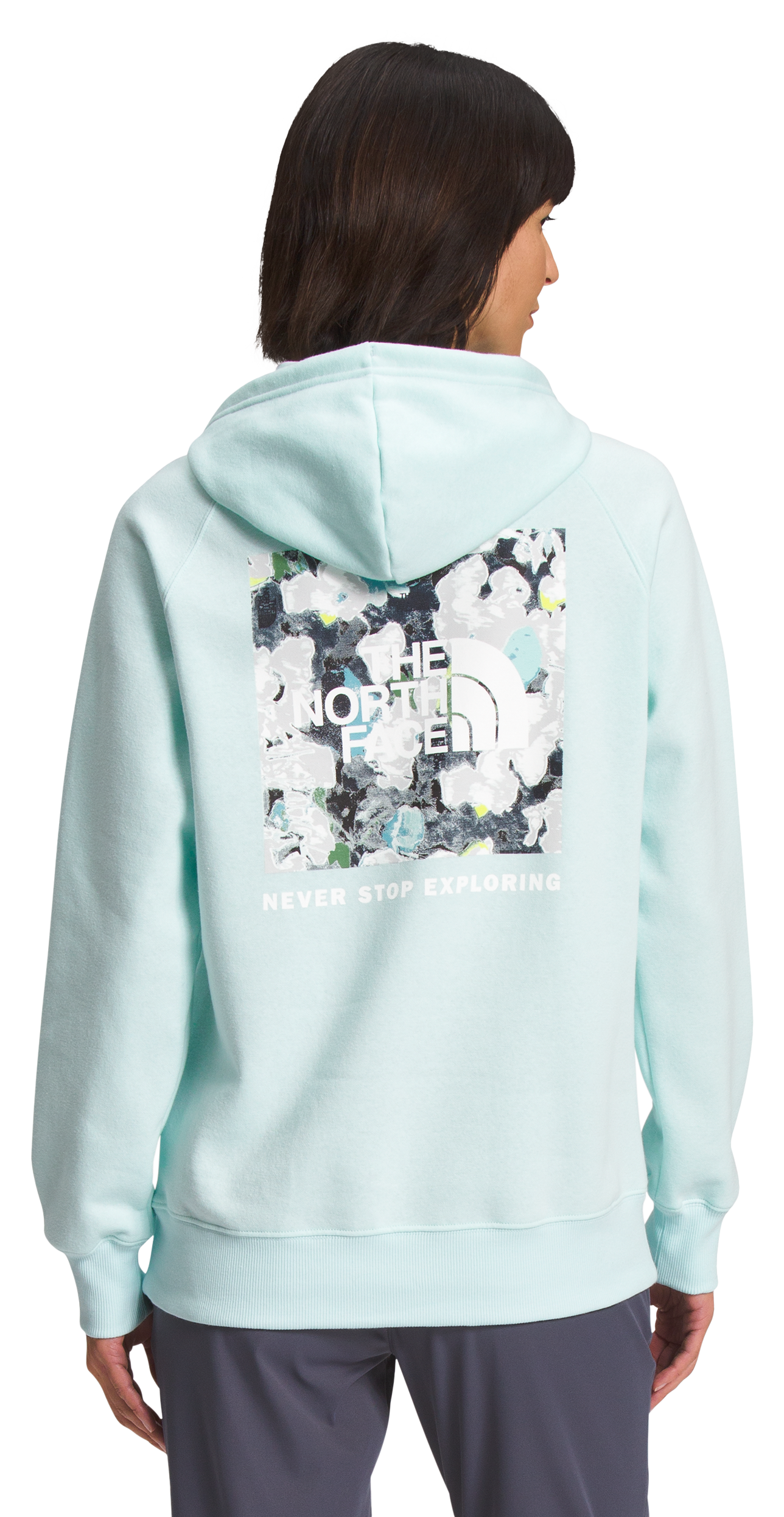 The North Face Box NSE Long-Sleeve Hoodie for Ladies - Skylight Blue Print - XL