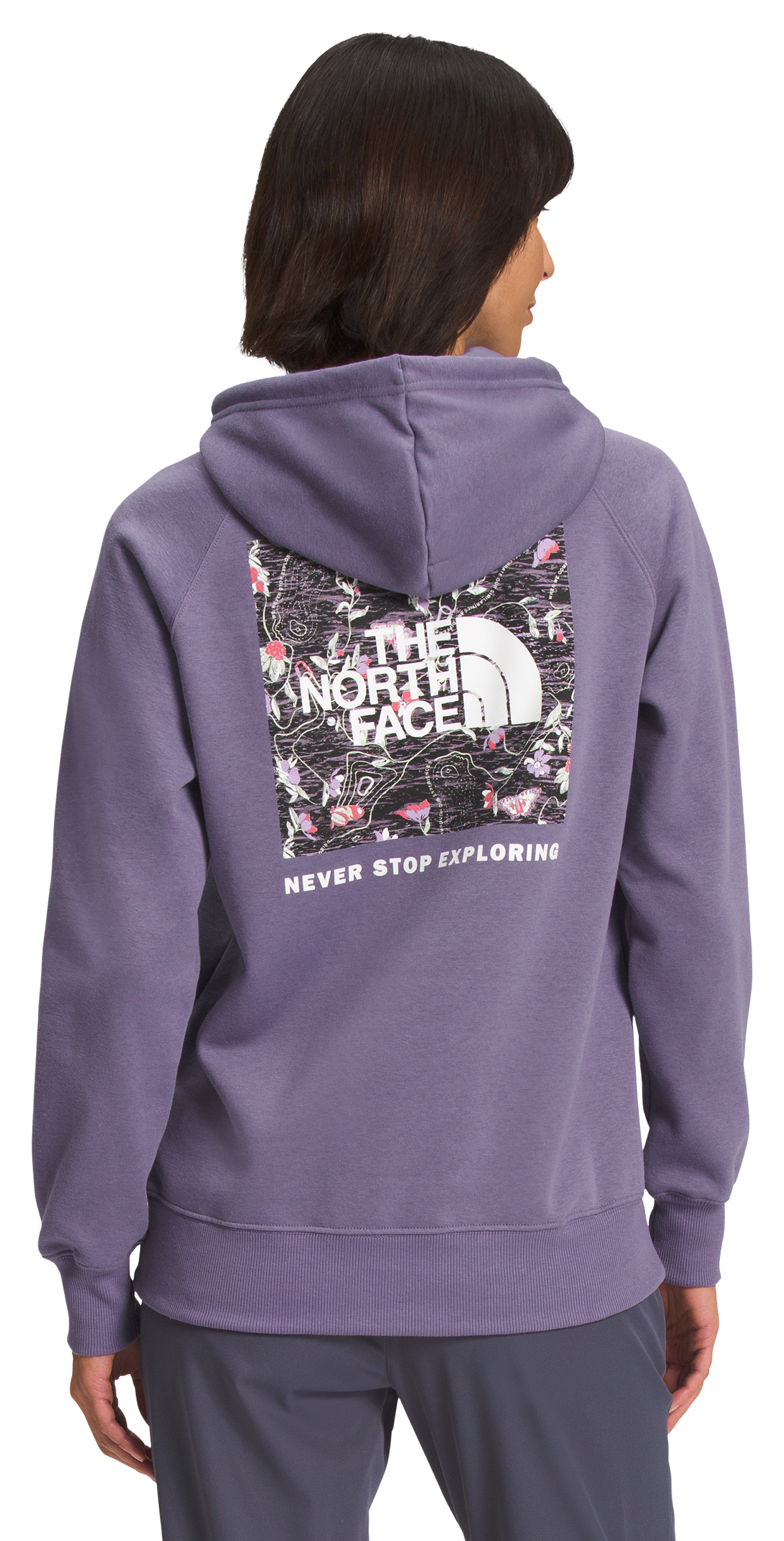 The North Face Box NSE Long-Sleeve Hoodie for Ladies - Lunar Slate/Print - 