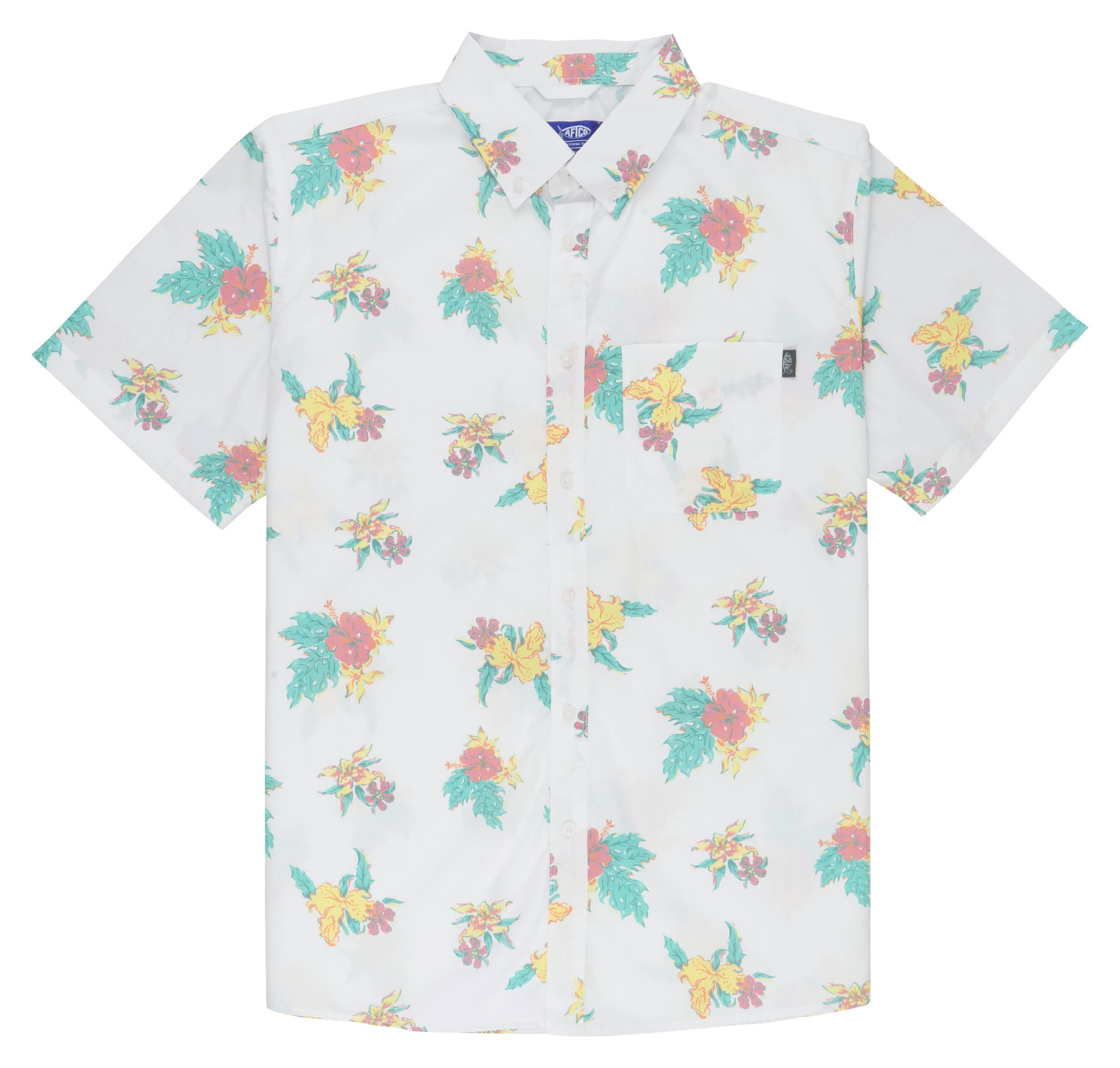 Image of AFTCO Cocobar Short-Sleeve Button-Down Shirt for Men - White