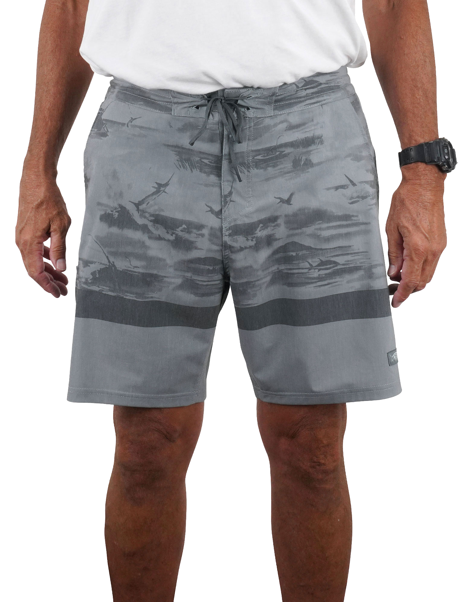 Image of AFTCO Cocoboardie Recycled Fishing Board Shorts for Men - Steel - 38