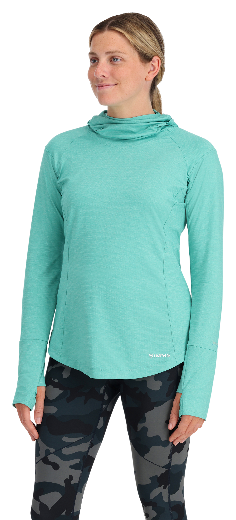 Simms SolarFlex Cooling Long-Sleeve Hoodie for Ladies - Gulf Blue - L