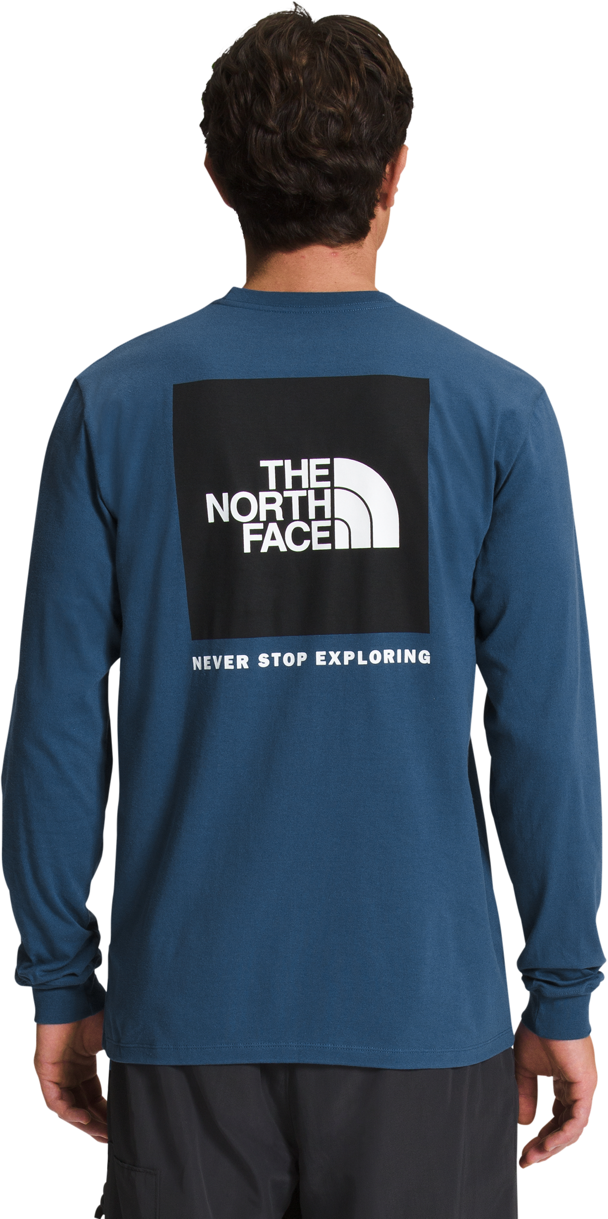 The North Face Box NSE Long-Sleeve Shirt for Men - Shady Blue/Black - XL