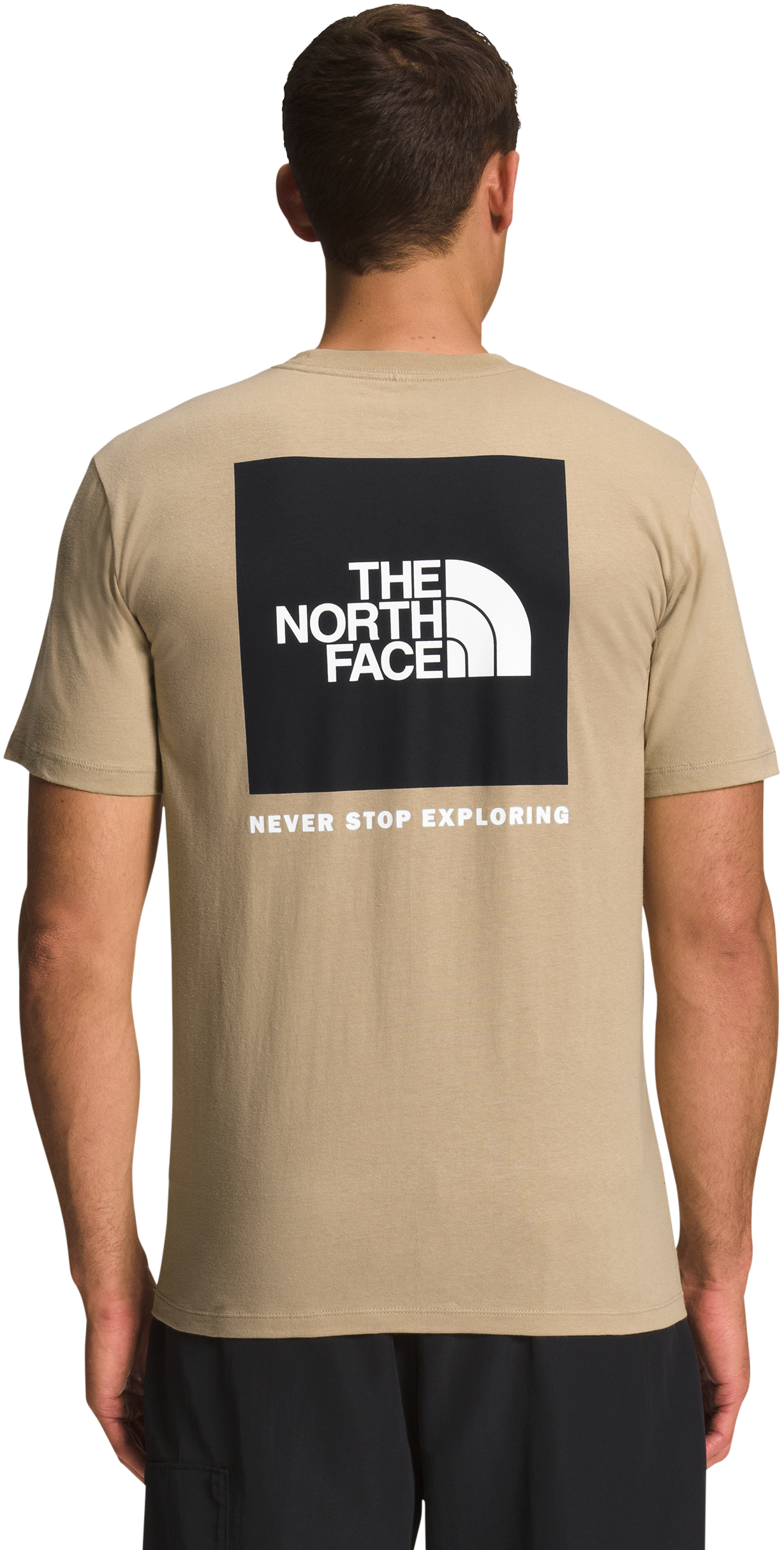 The North Face Box NSE Short-Sleeve T-Shirt for Men - Khaki Stone/TNF Black