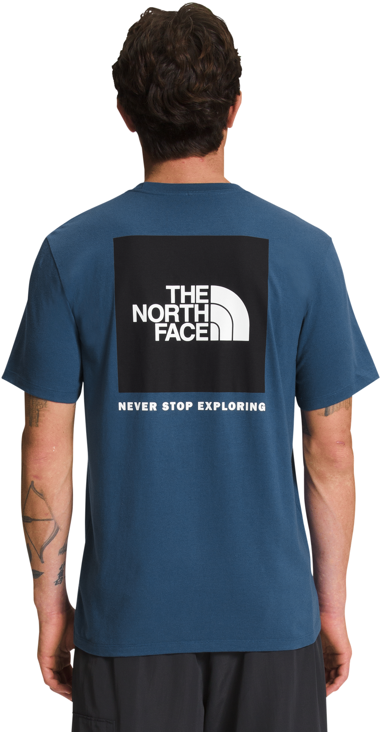 The North Face Box NSE Short-Sleeve T-Shirt for Men - Shady Blue/TNF Black 