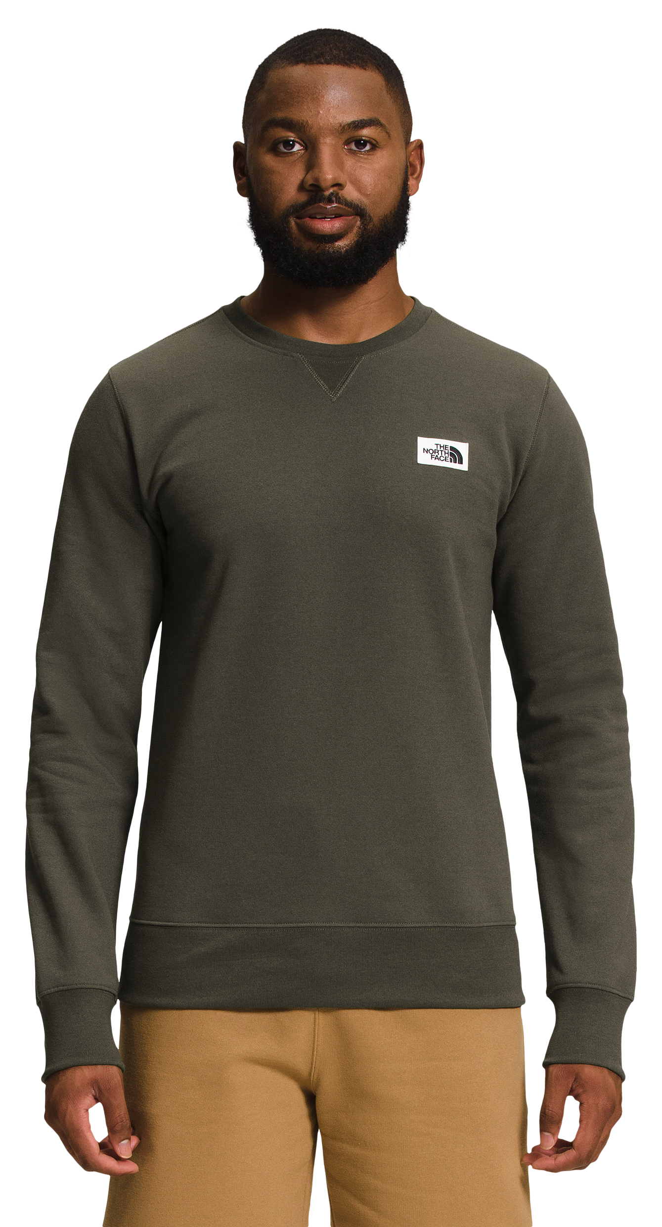 The North Face Heritage Patch Long-Sleeve Crew for Men - New Taupe Green - S