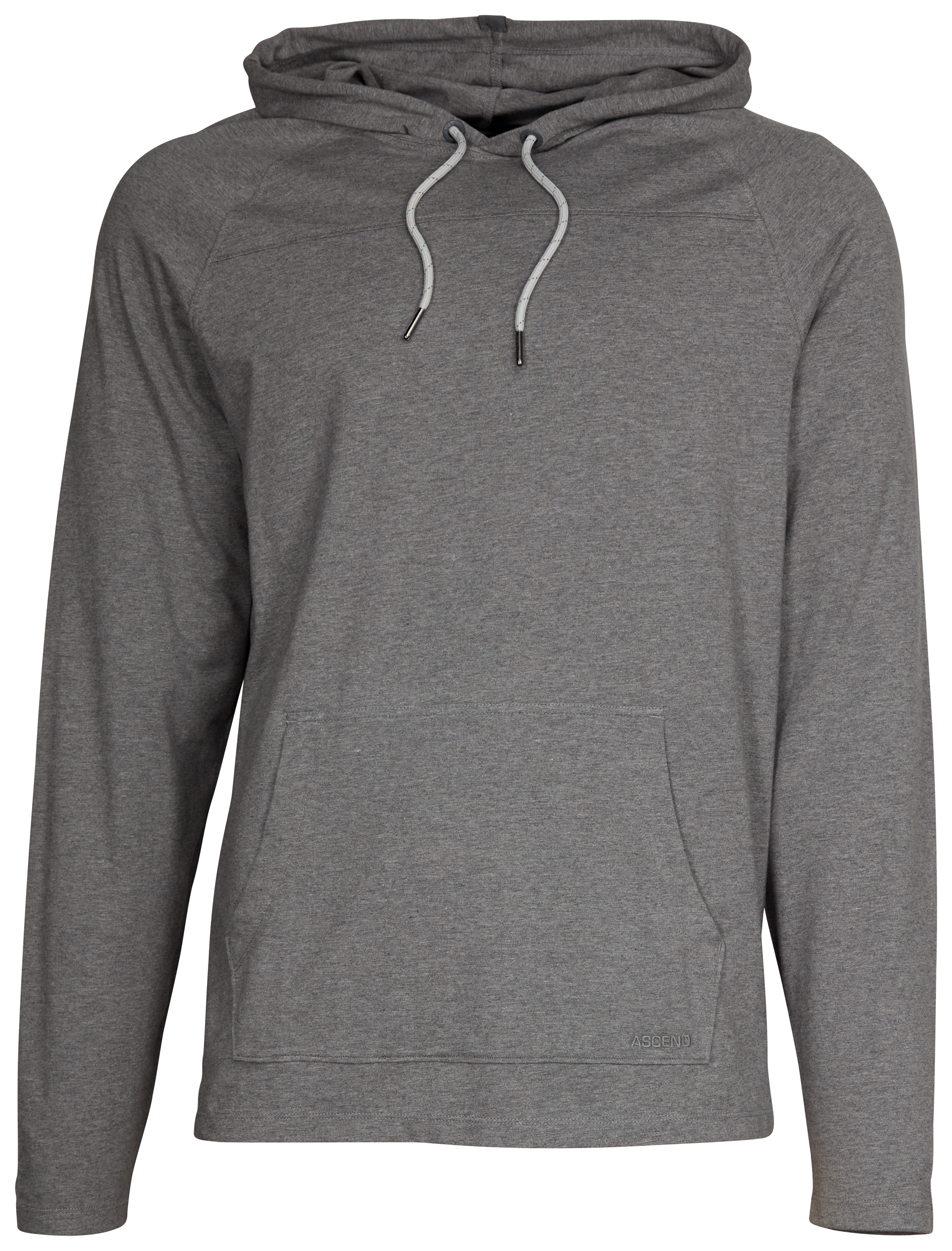 Ascend Raglan Slub Jersey Long-Sleeve Hoodie for Men - Steel Gray - 2XL