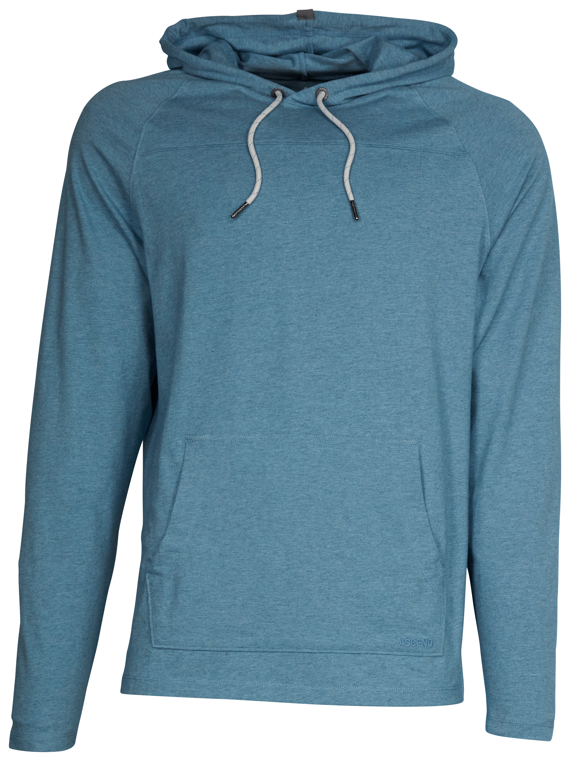 Ascend Raglan Slub Jersey Long-Sleeve Hoodie for Men - Provincial Blue - S