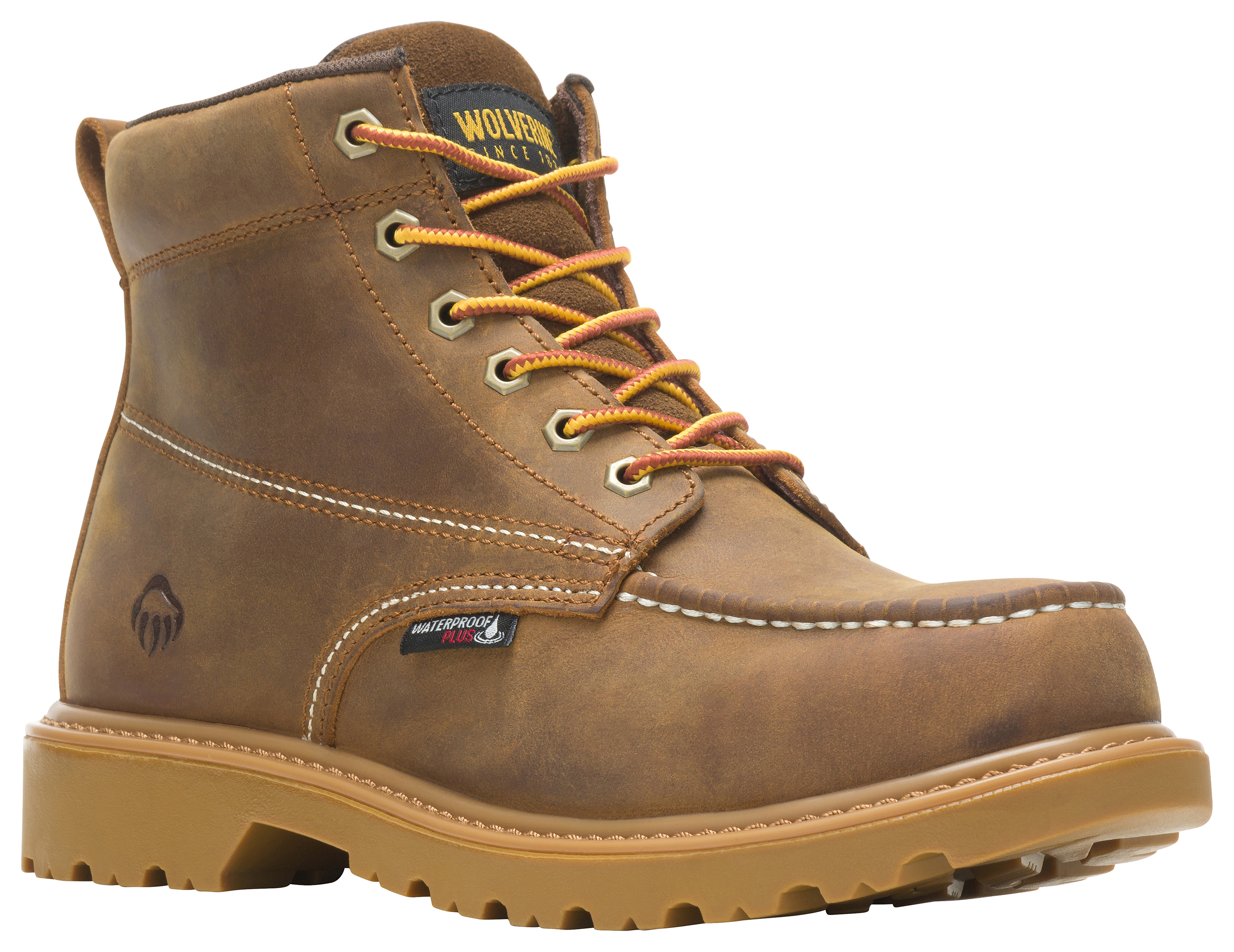 Image of Wolverine Floorhand Steel-Toe Waterproof Work Boots for Men - Tan - 12M