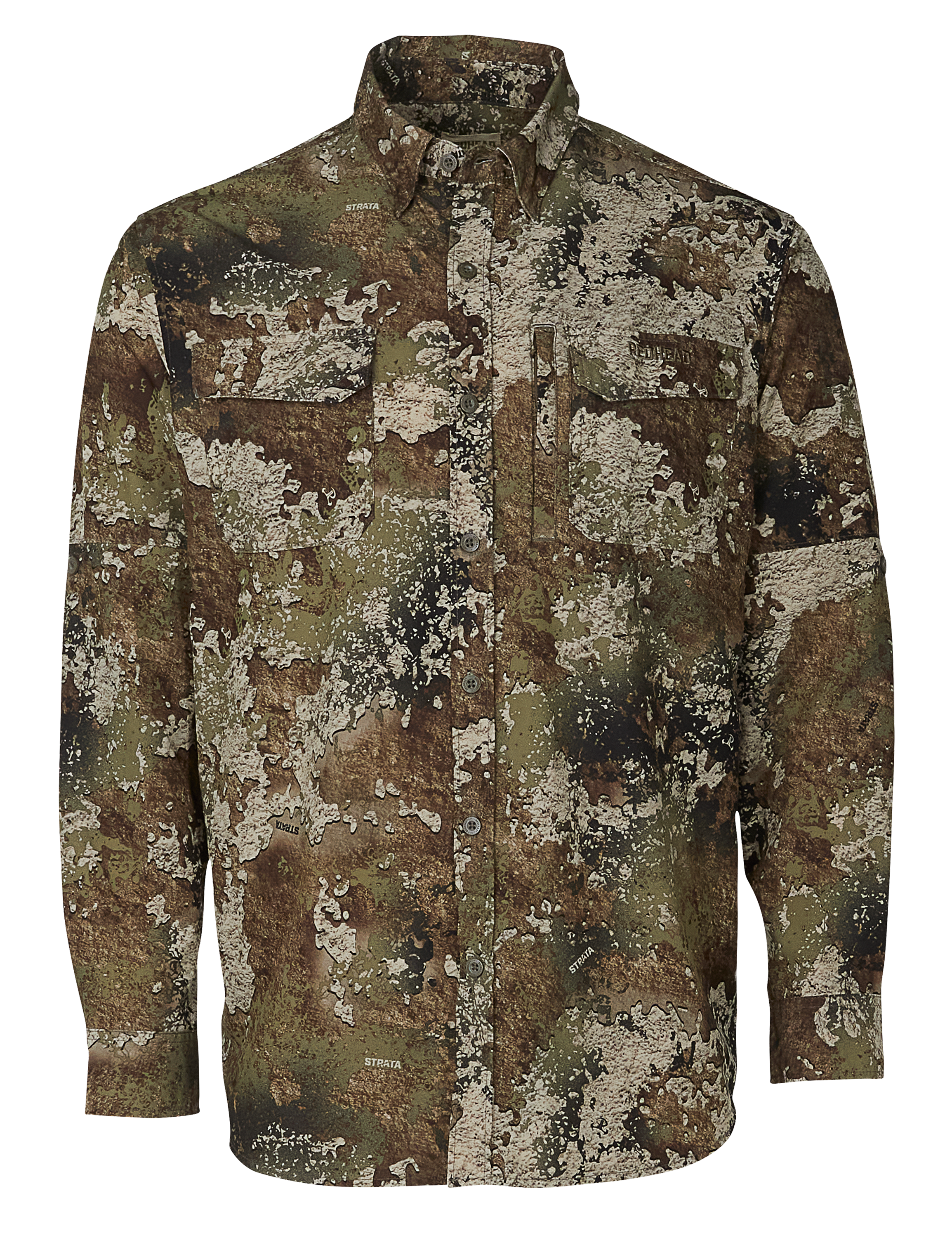 Image of RedHead Tec-Lite Woven Long-Sleeve Button-Down Shirt with Insect Shield for Men - TrueTimber Strata