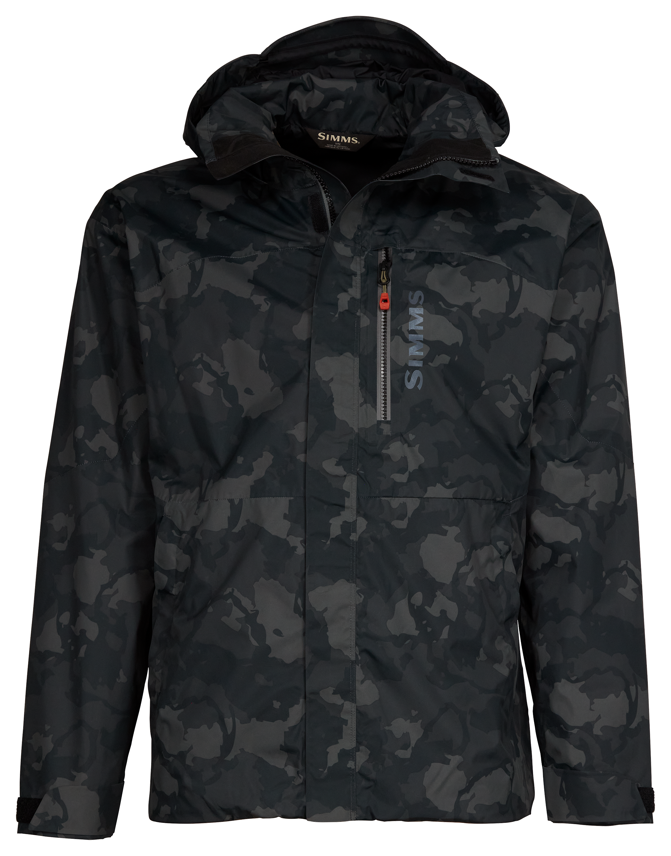 Image of Simms Challenger Hooded Jacket for Men - Regiment Camo Carbon - M