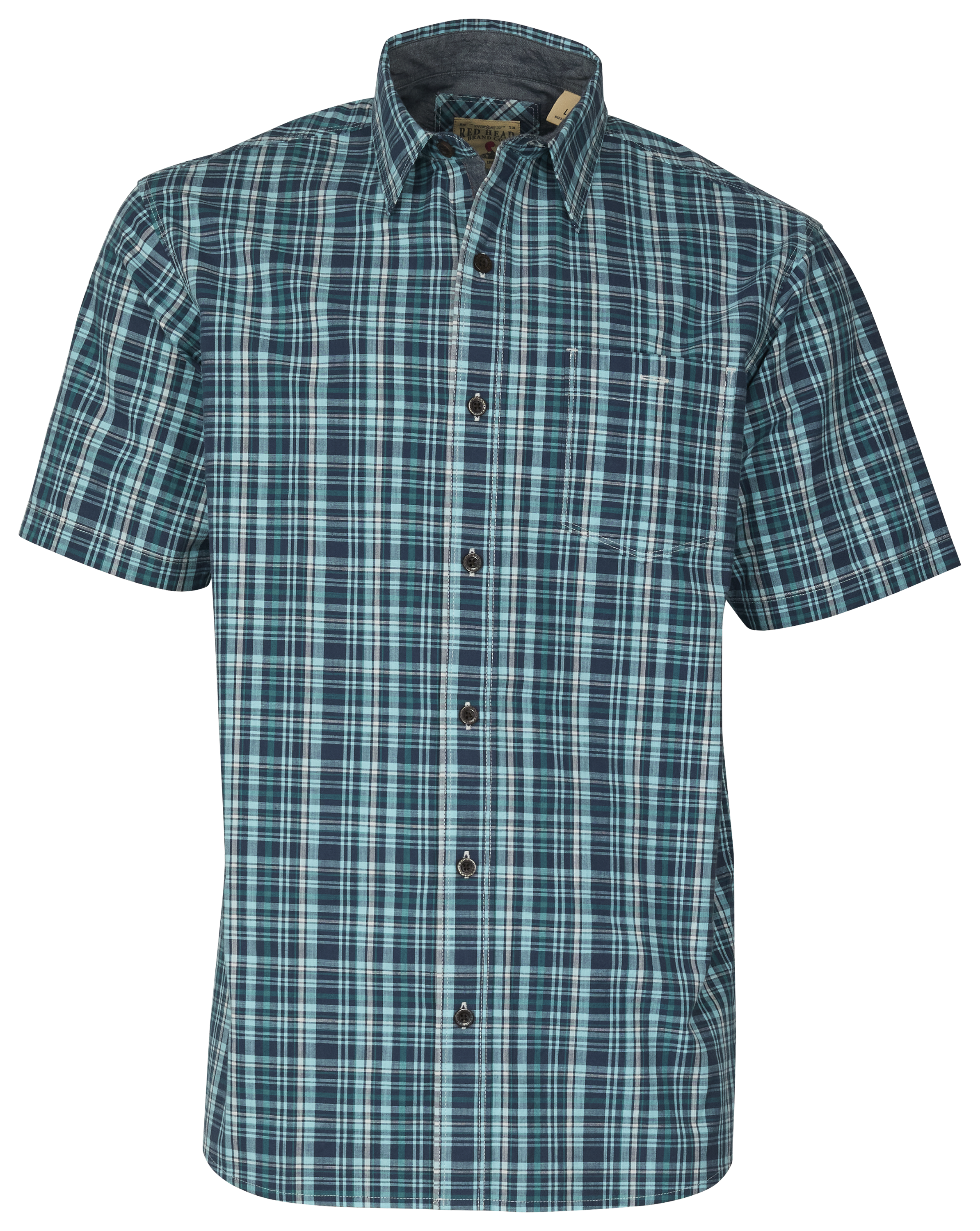 RedHead Yarn-Dyed Madras Plaid Short-Sleeve Shirt for Men - Blue Navy Plaid - 3XL - 100216371-3510920 - Fishing Our RedHead® Yarn-Dyed Madras Plaid Short-Sleeve  sku 100216371-3510920