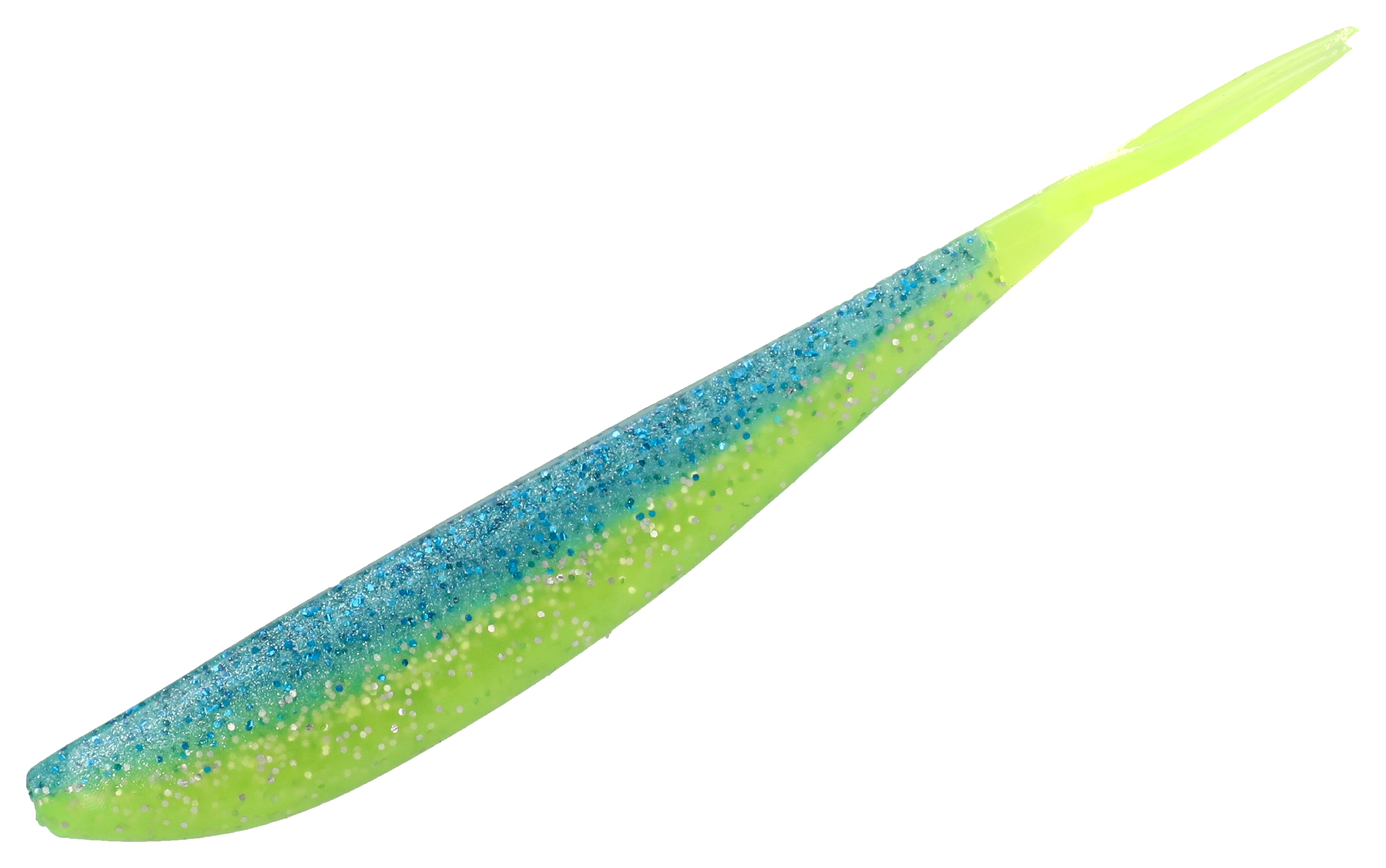 Image of Bass Pro Shops Walleye Angler Slim Minnow - 4'' - Blue Grass/Chartreuse Tail