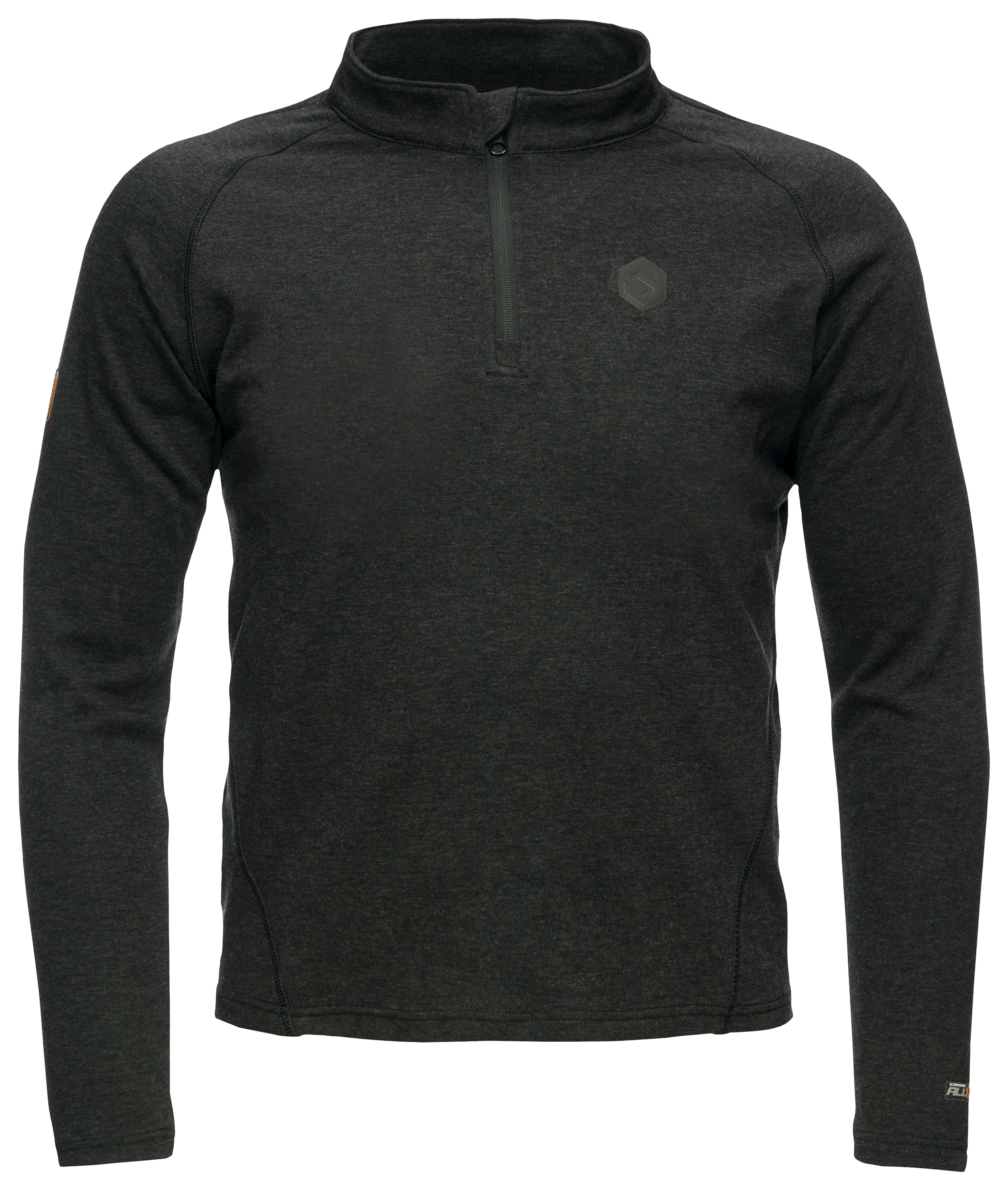 Scent-Lok BE:1 Trek Blackout Series Merino Wool Quarter-Zip Base-Layer Top for Men - Black - M
