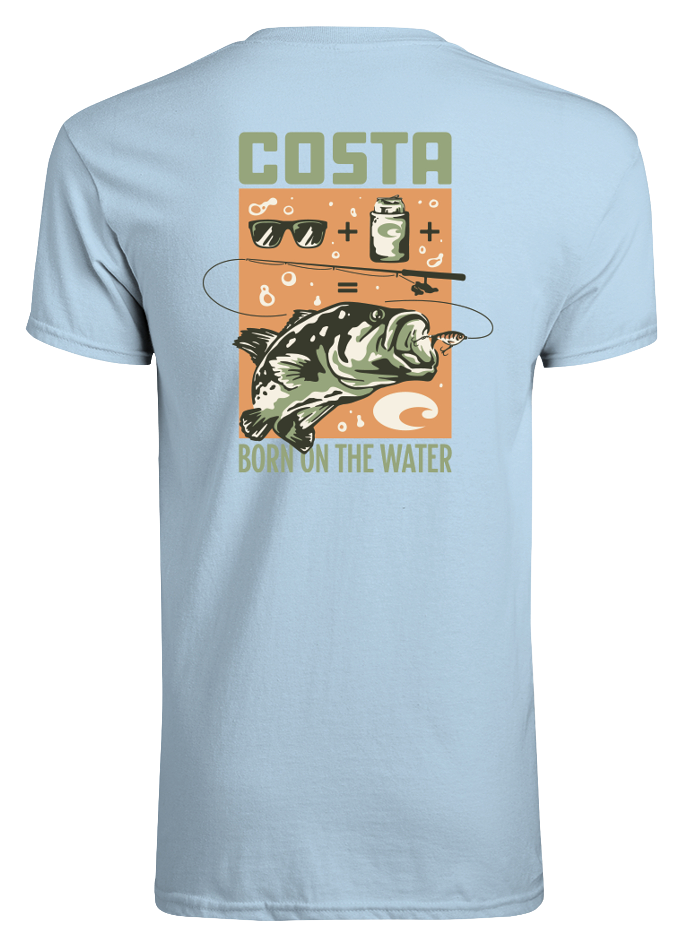 Image of Costa Del Mar Instructions Pocket Short-Sleeve T-Shirt for Men - Light Blue - M