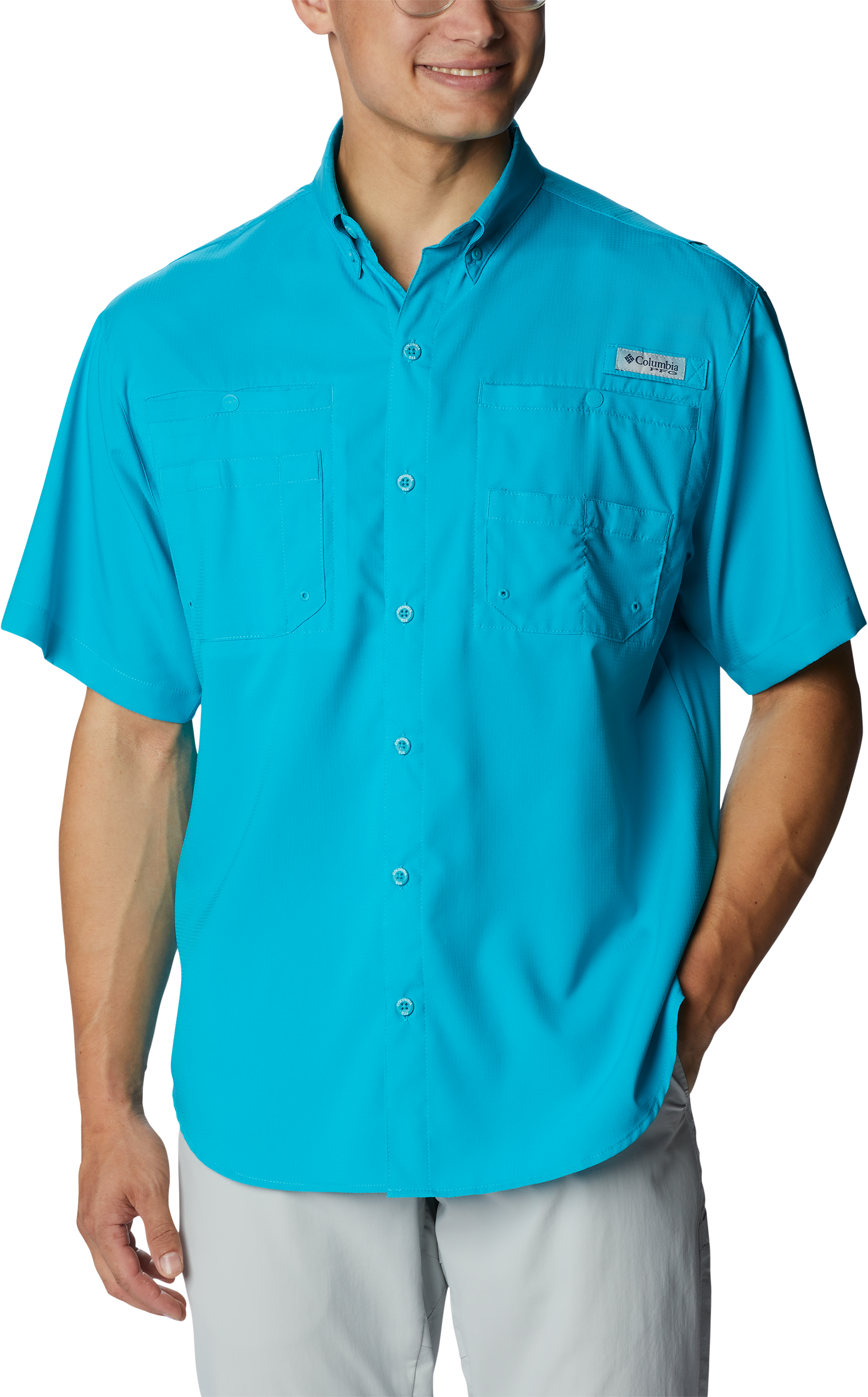 Image of Columbia Tamiami II Short-Sleeve Button-Down Shirt - Ocean Teal