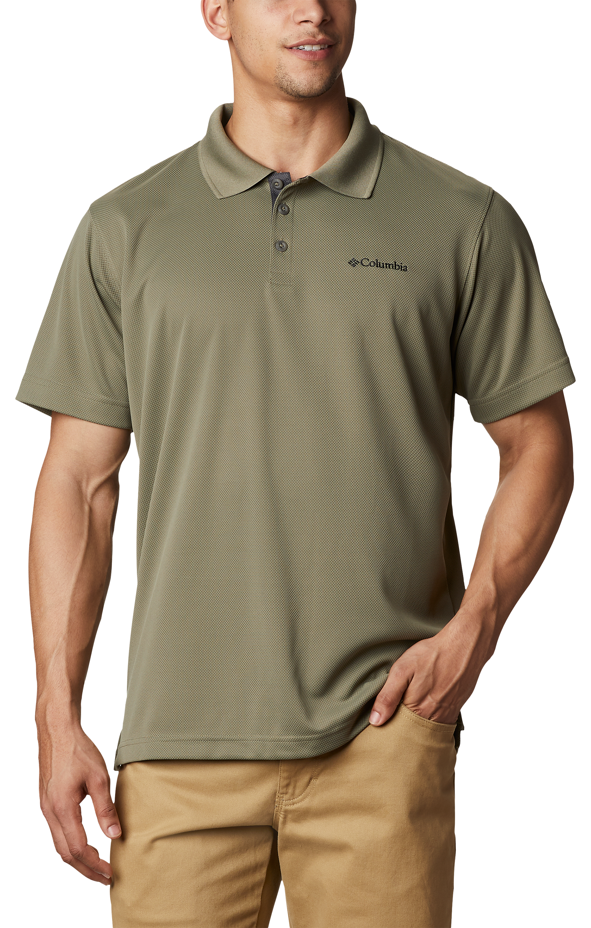 Image of Columbia Utilizer Short-Sleeve Polo for Men - Stone Green