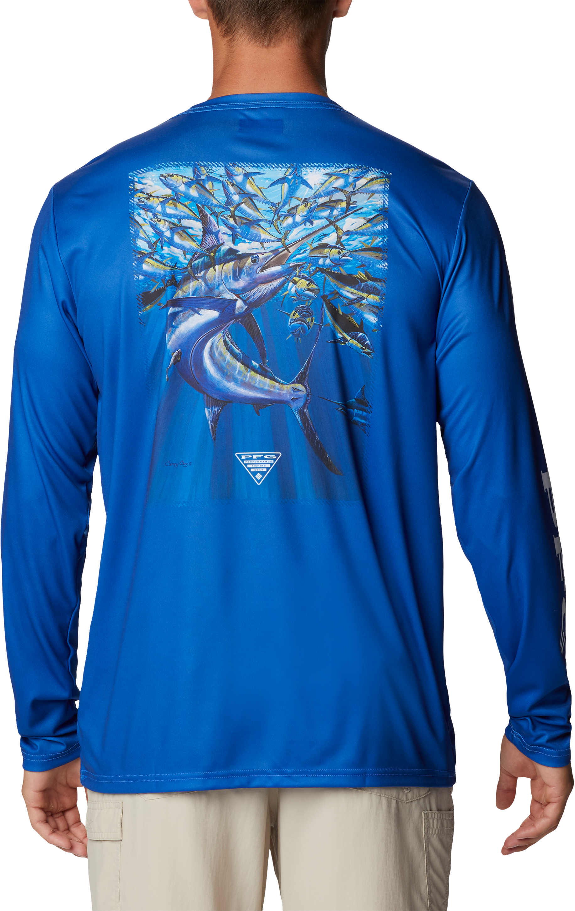  Columbia Men's Terminal Tackle PFG Carey Chen Long Sleeve,  Atoll/Dorado, Small : Clothing, Shoes & Jewelry