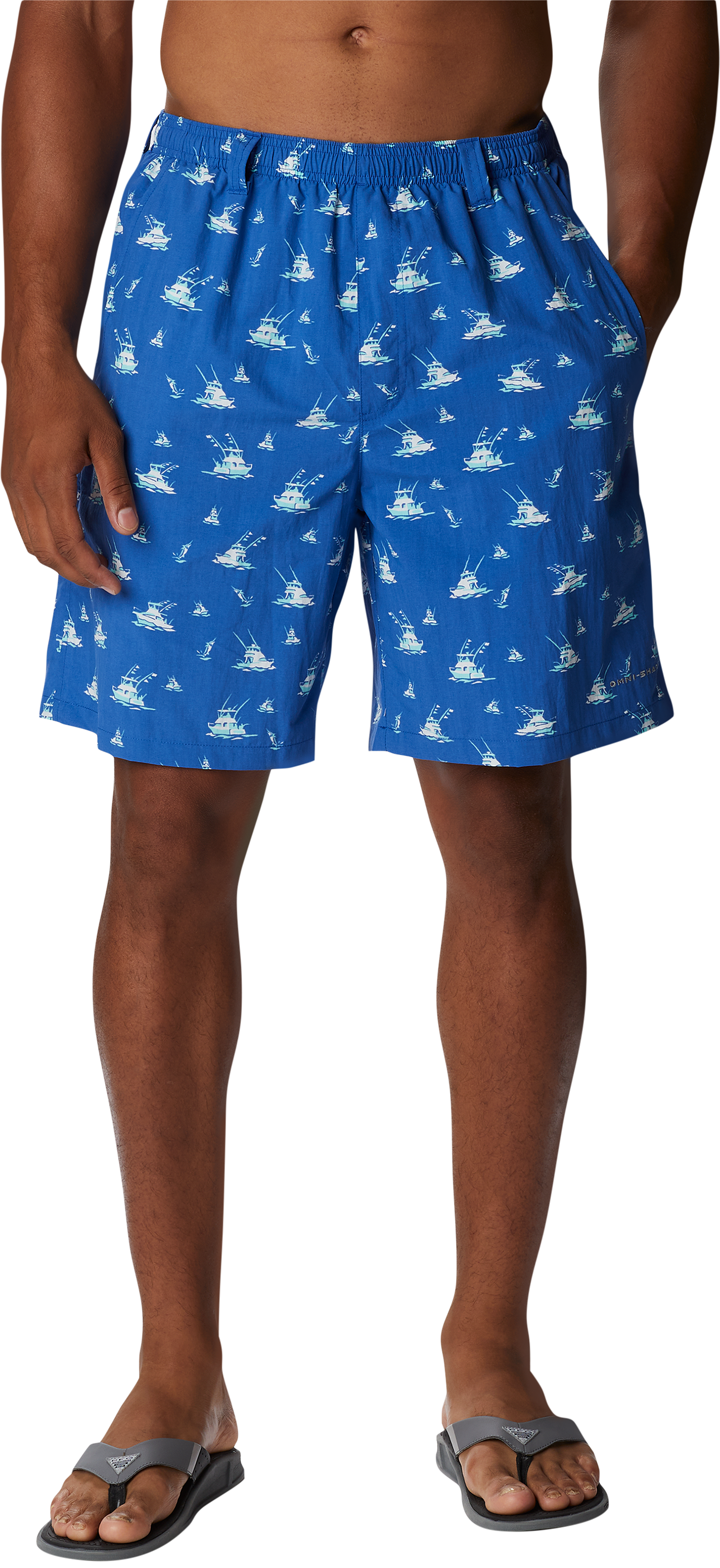 Image of "Columbia Super Backcast Swim Shorts for Men - Vivid Blue Deep Sea Departure - M - 6"""