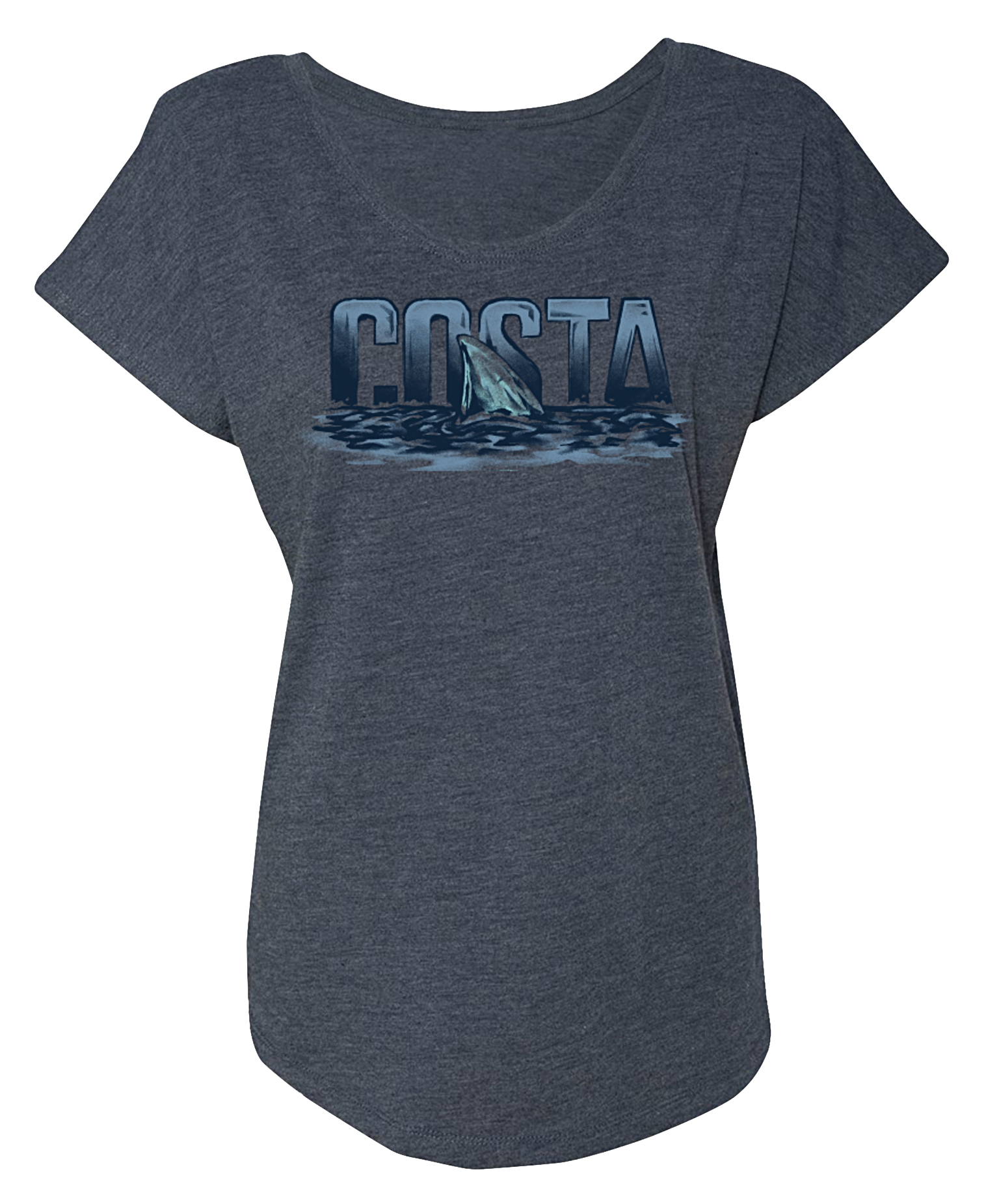 Image of Costa Del Mar Surface Shark Short-Sleeve T-Shirt for Ladies - Vintage Navy