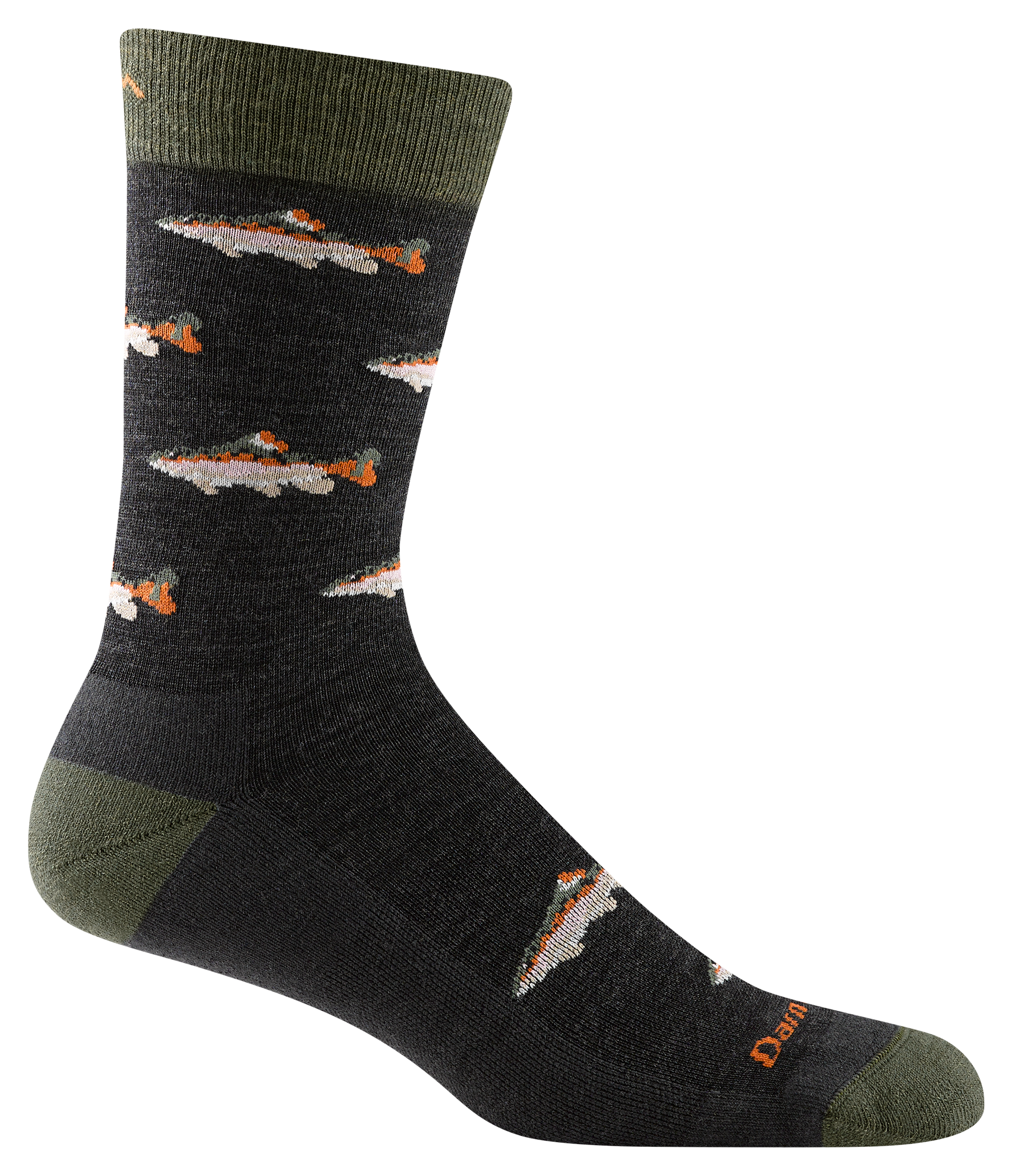 Image of Darn Tough Spey Fly Lightweight Crew Socks for Men - Charcoal - L