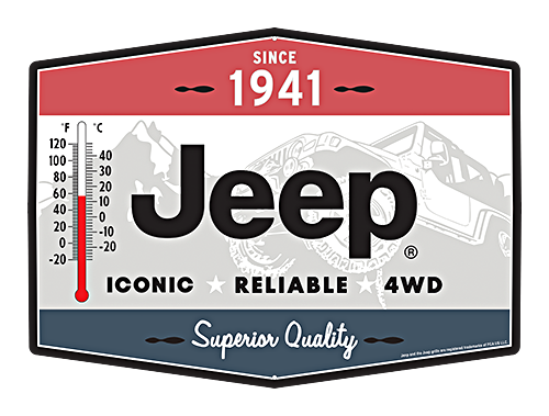 Image of Open Road Brands Jeep Metal Wall Thermometer