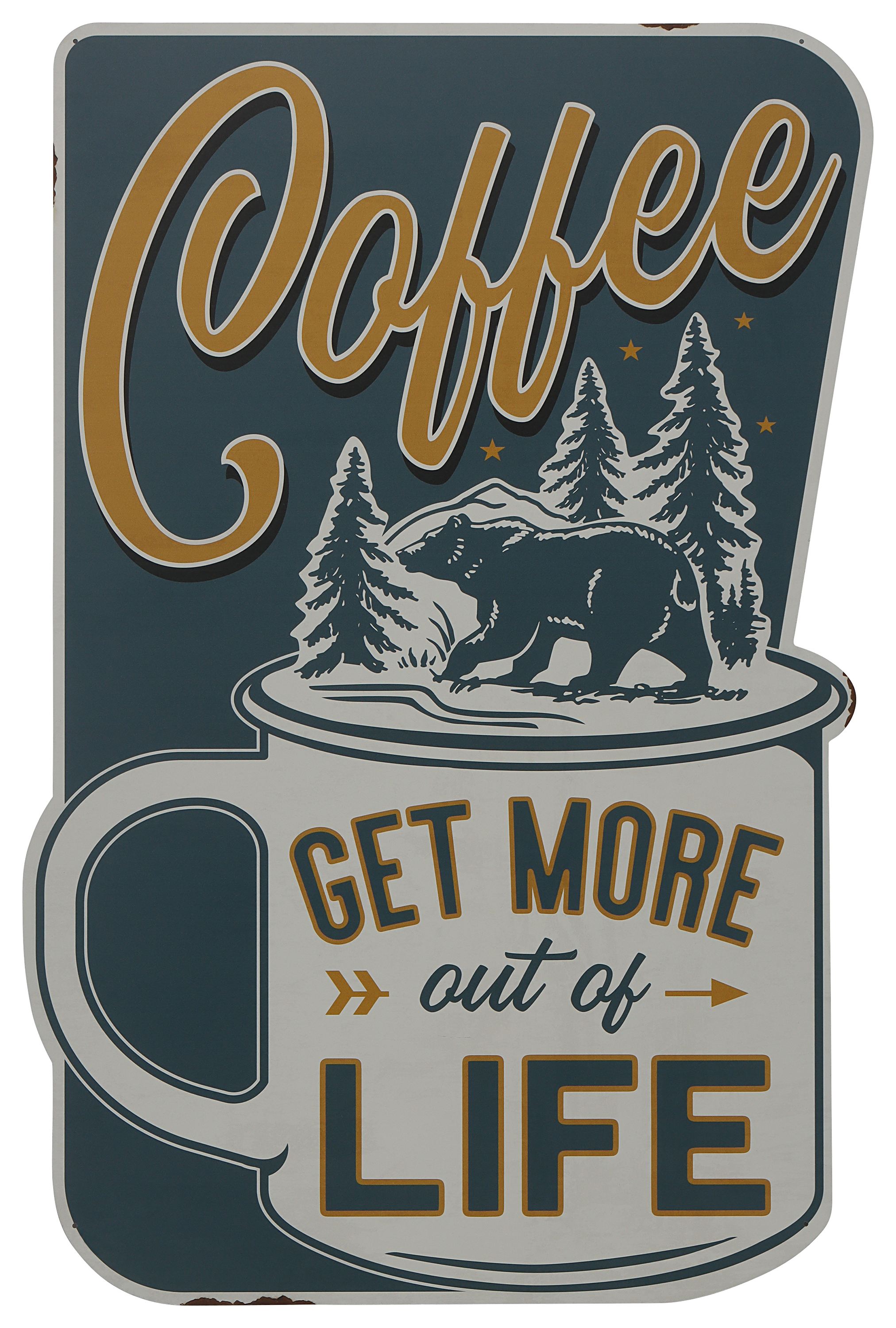 Open Road Brands Coffee Get More Out of Life Metal Sign