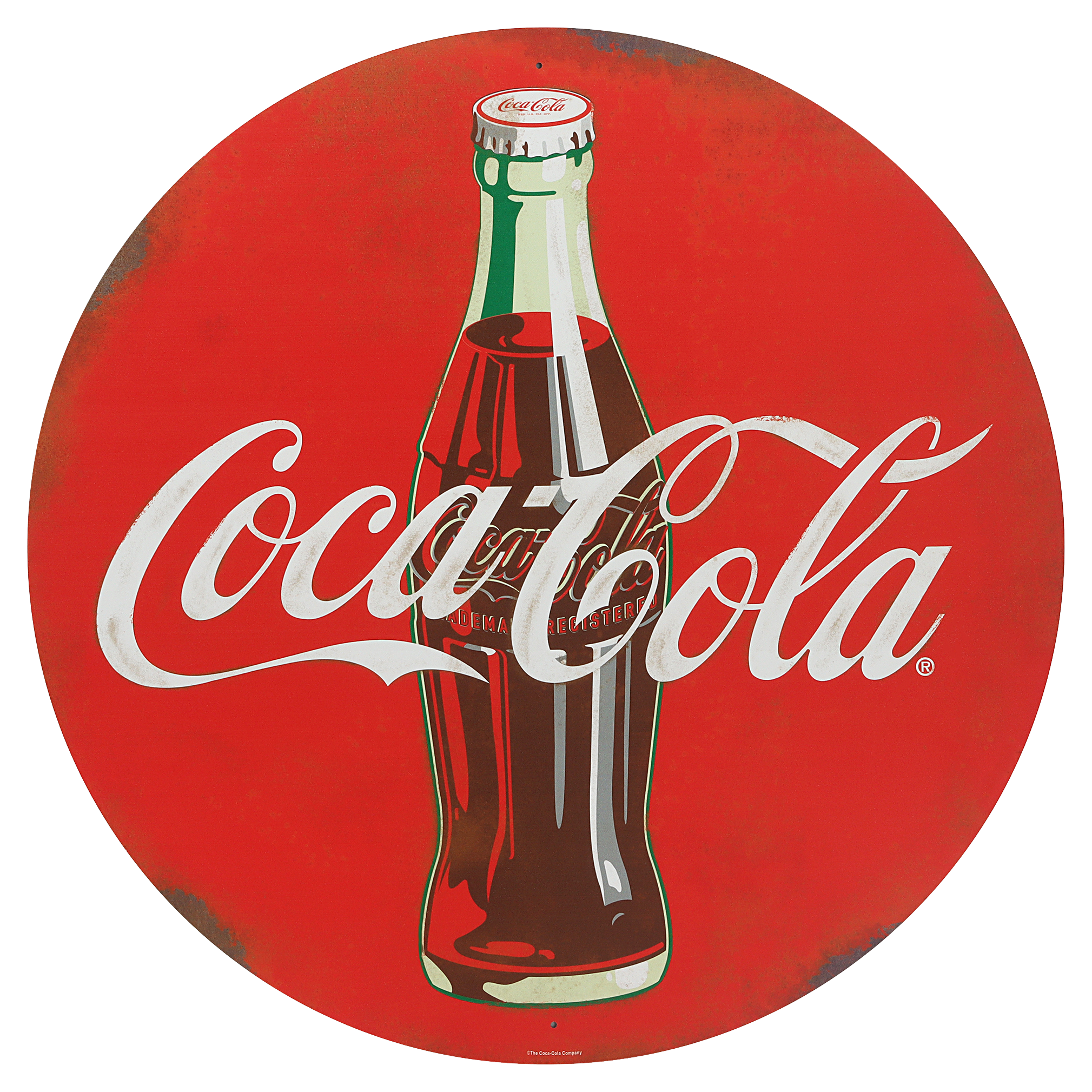Open Road Brands Coca-Cola Classic Logo Round Metal Sign
