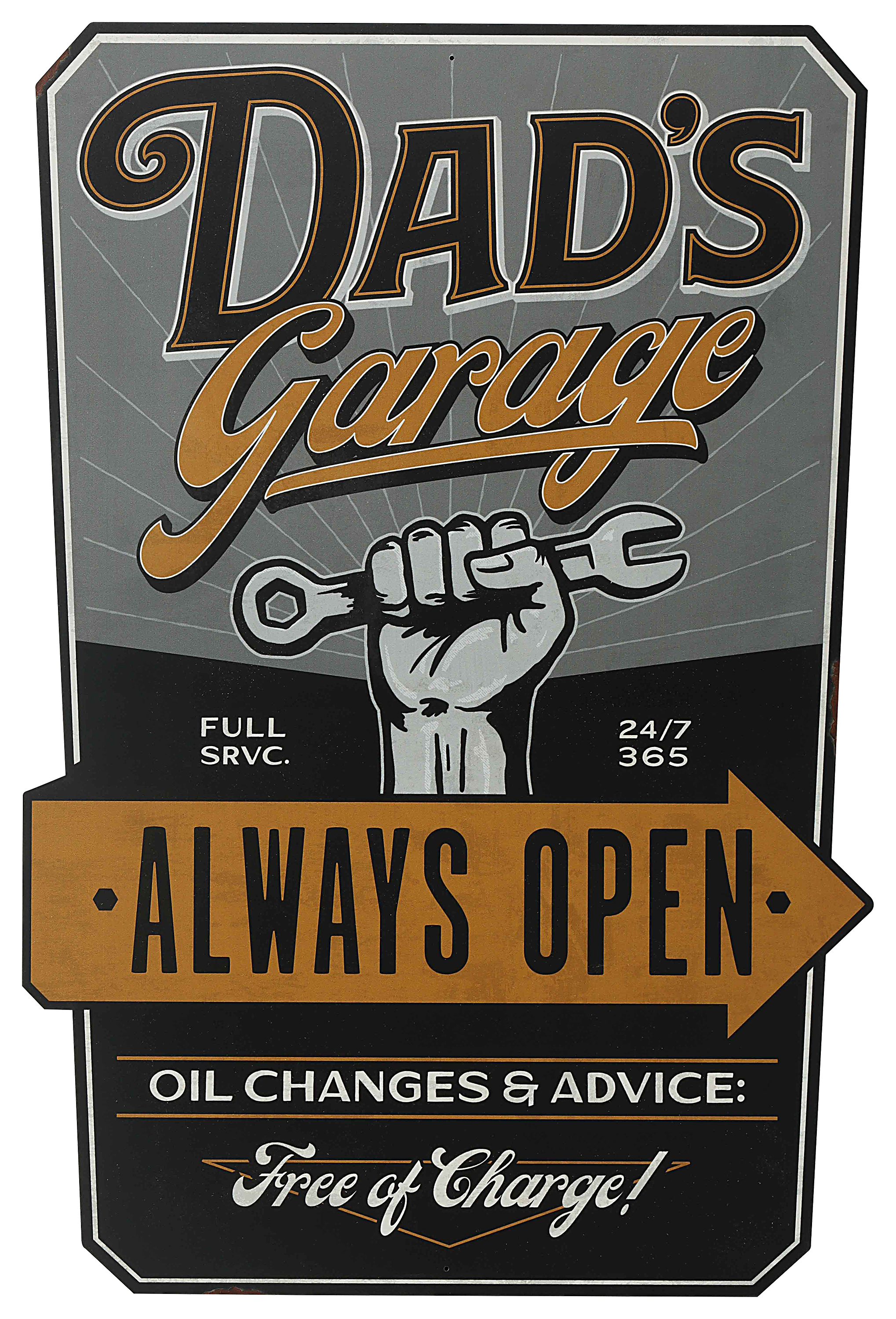 Open Road Brands Dad's Garage Round Metal Sign