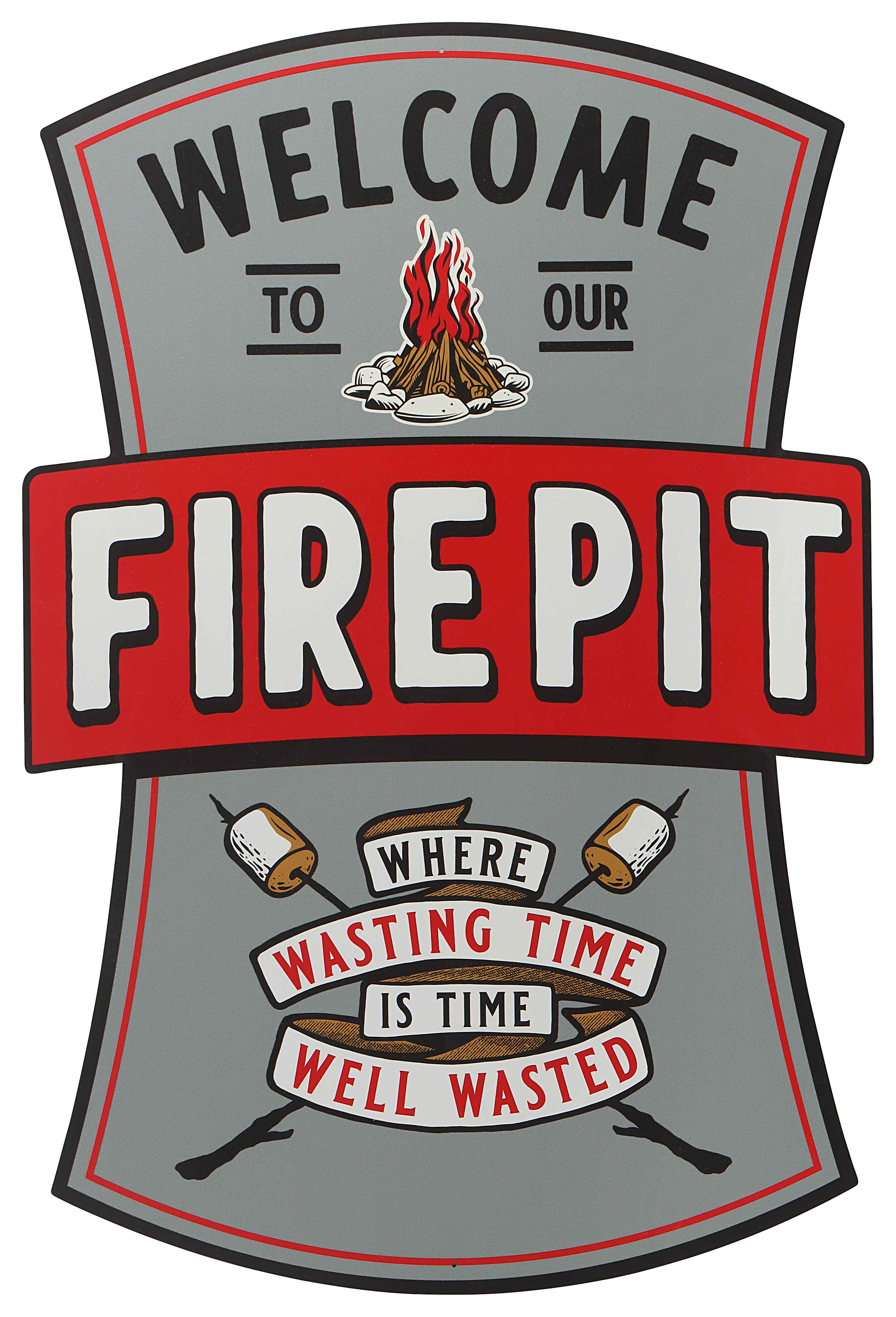 Image of Open Road Brands Welcome To Our Fire Pit Metal Sign