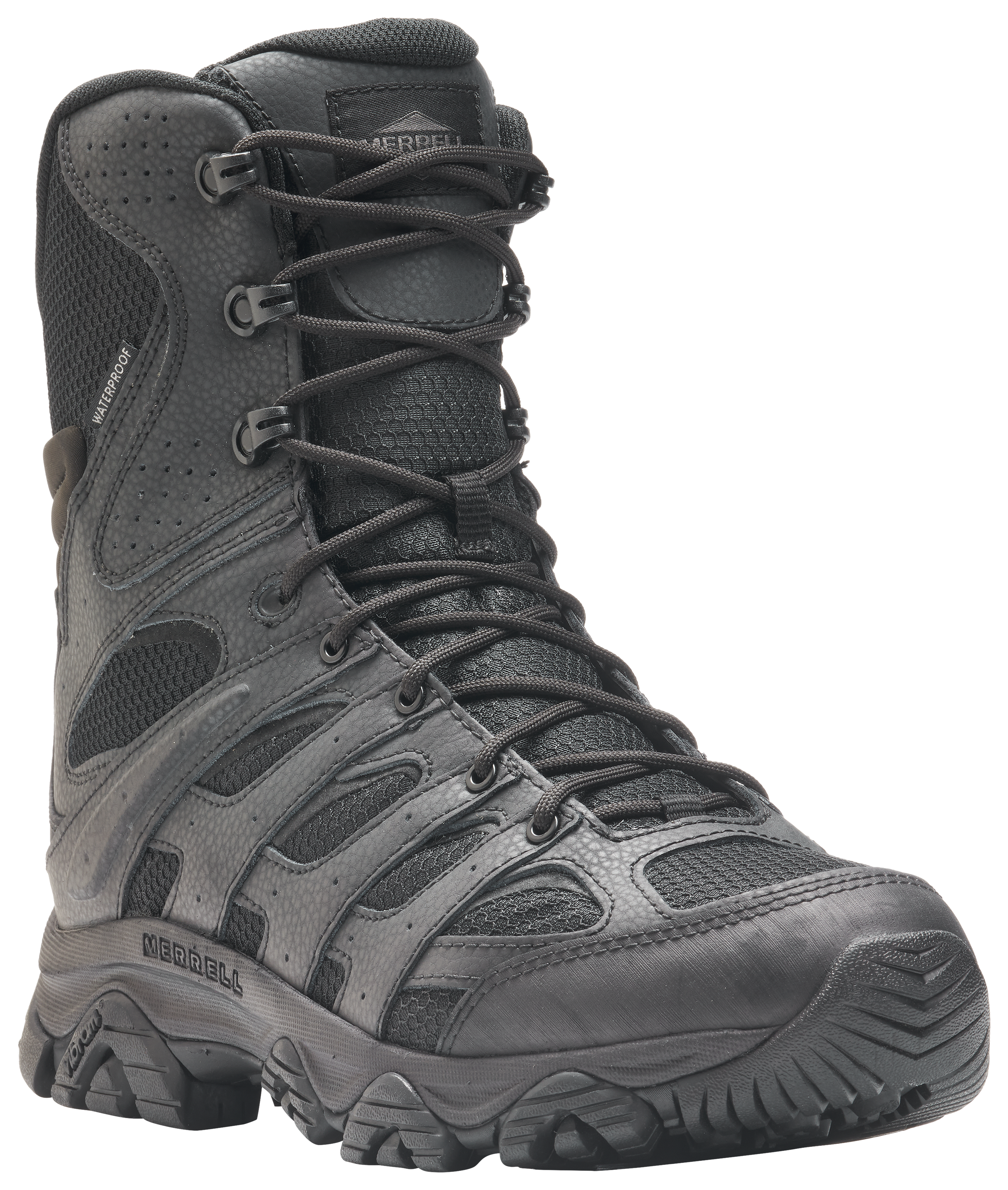 Image of Merrell MOAB 3 Waterproof Tactical Side-Zip Duty Boots for Men - Black - 8.5M