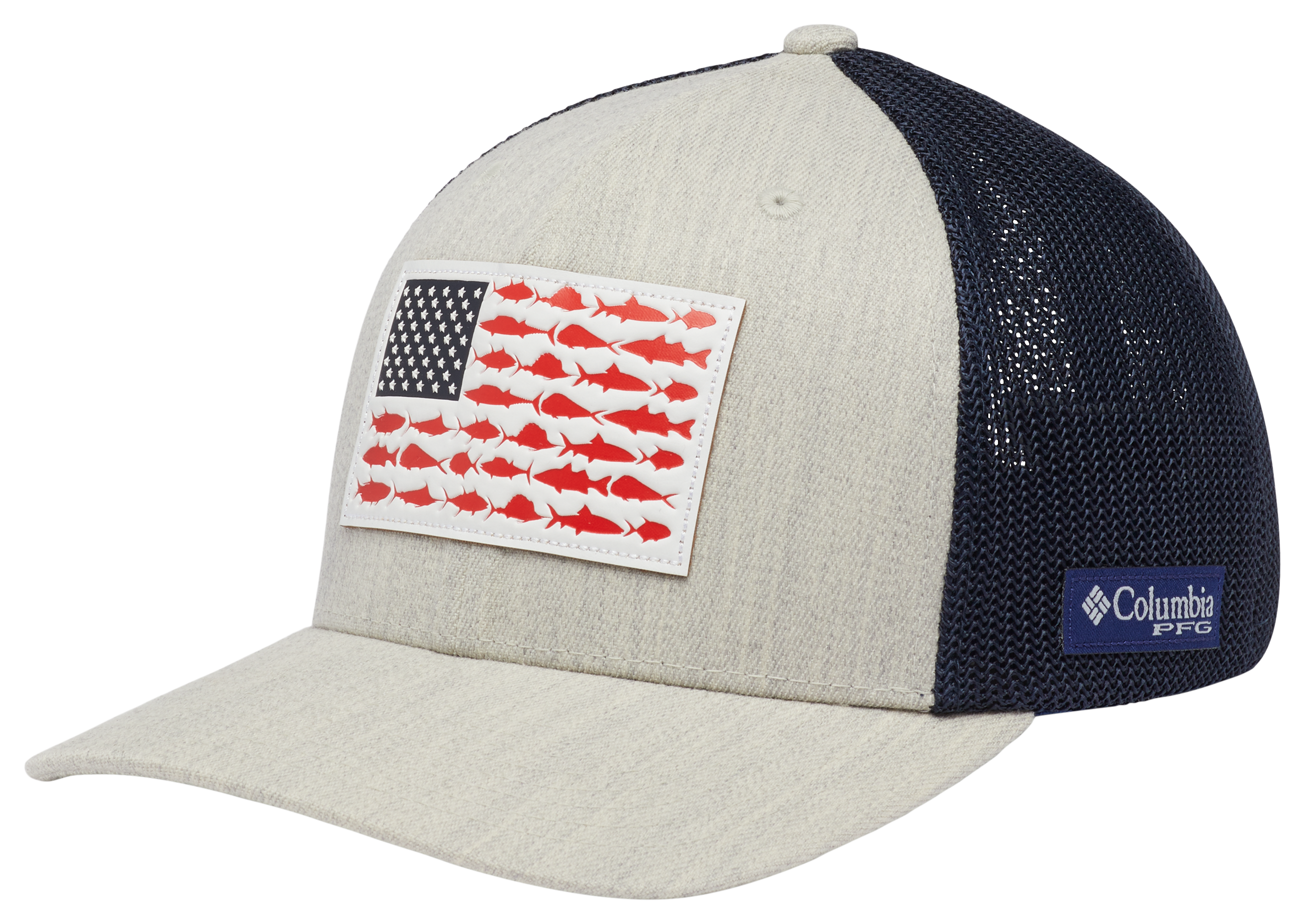 COLUMBIA PFG Leather Fish Flag Mesh-Back Cap