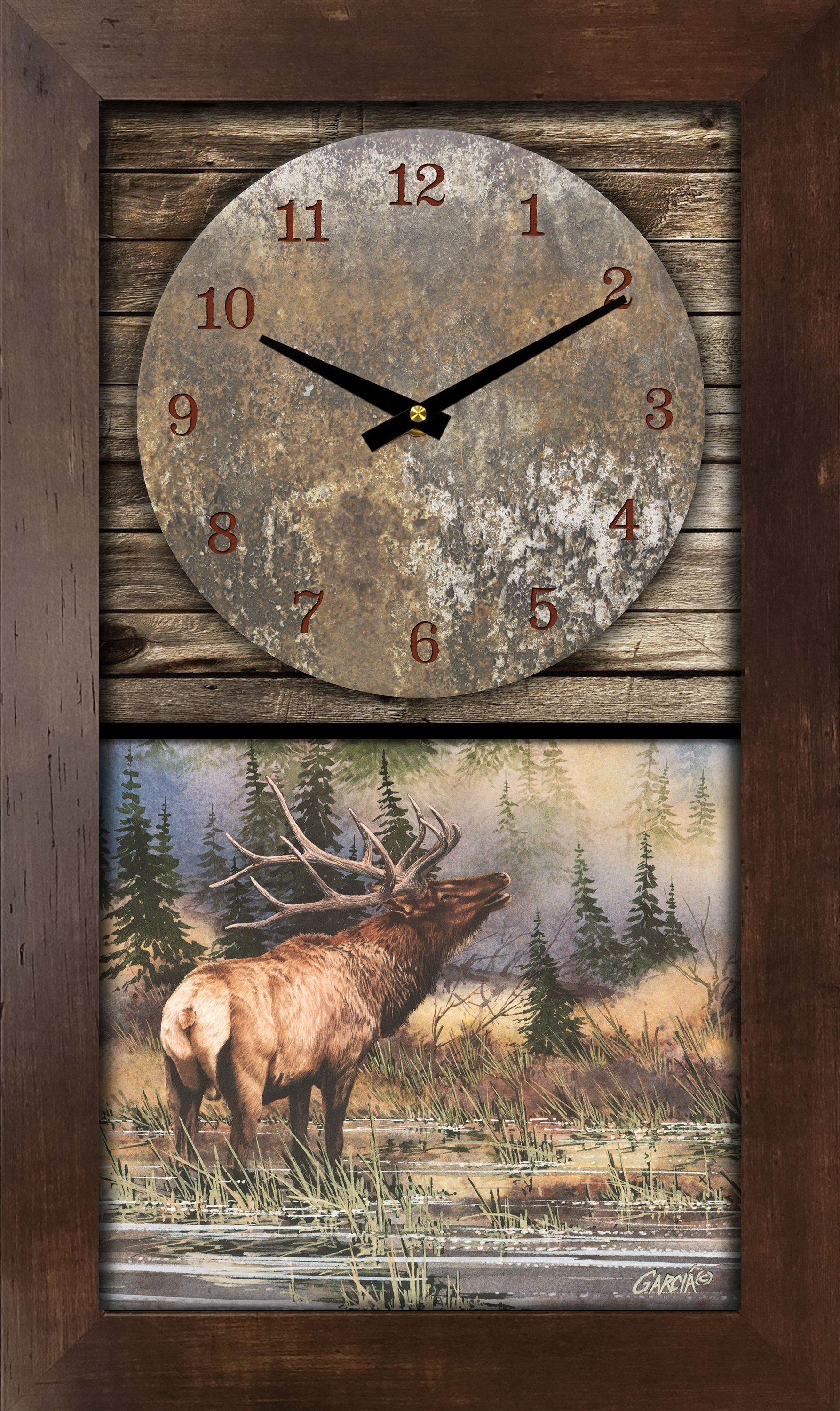Print & Frame Elk by Joe Garcia Mantel Clock