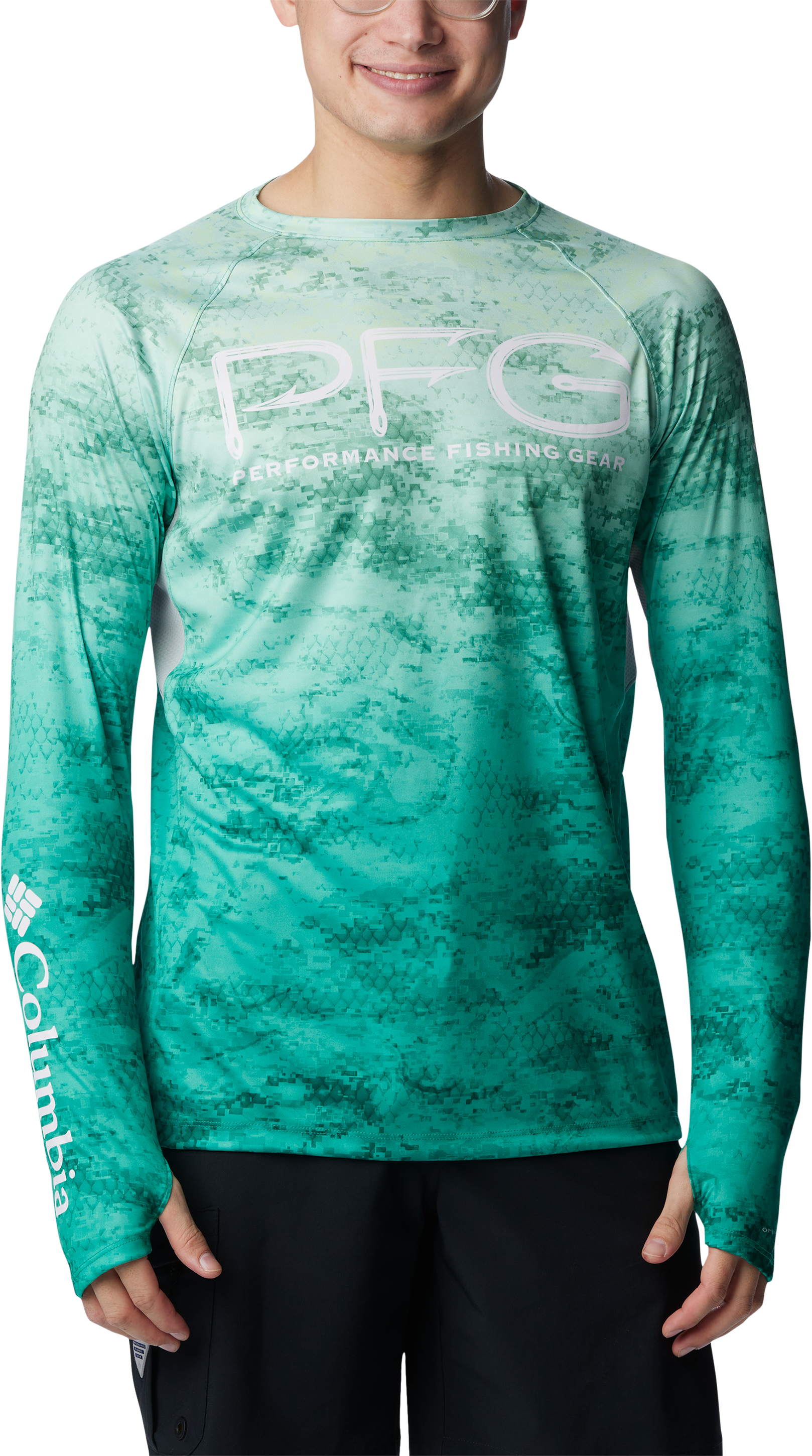 Image of Columbia Super Terminal Tackle Vent Long-Sleeve Shirt for Men - Key West/PFG Camo - M