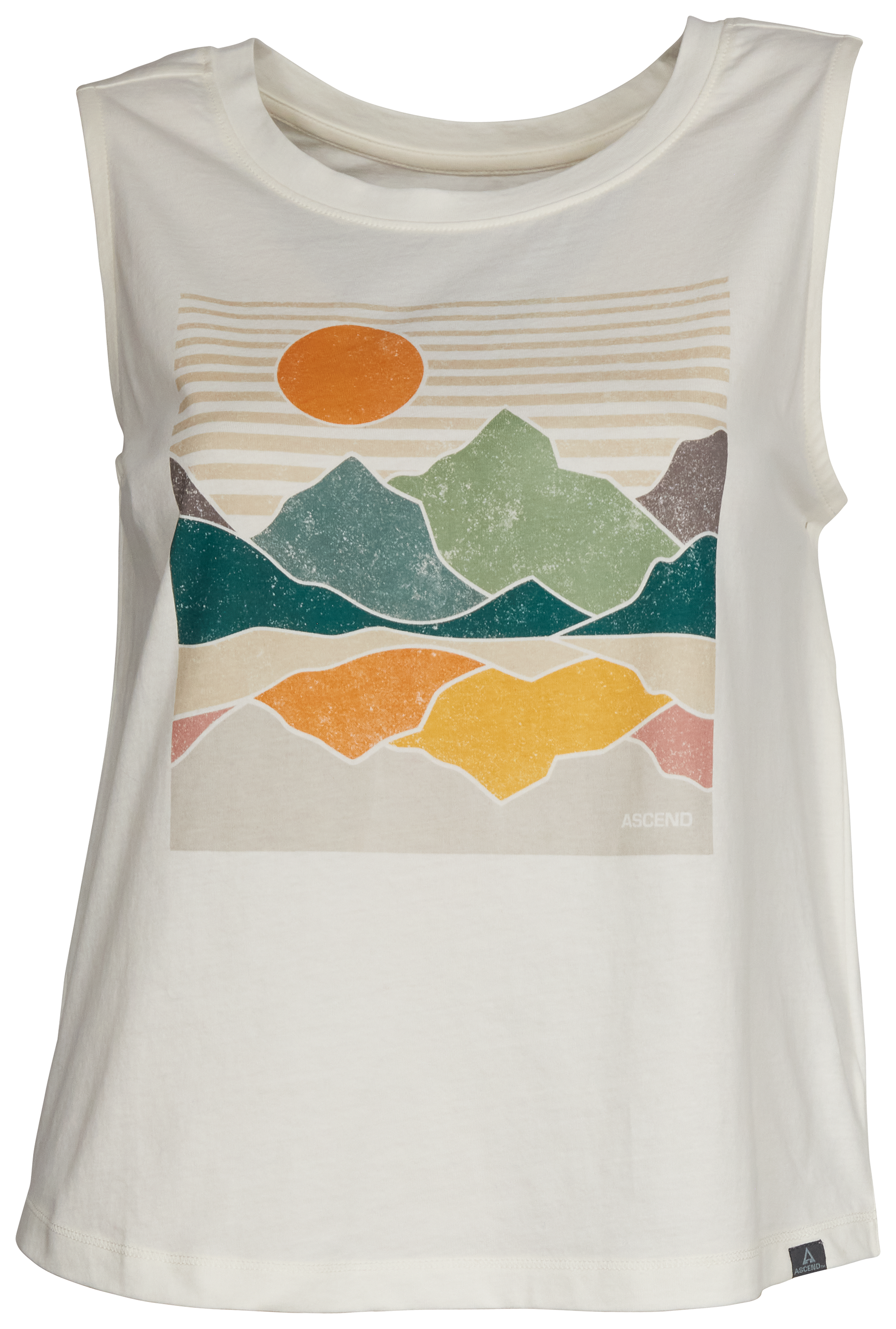 Ascend Organic Hike Tank Top for Ladies - Egret Graphic - XS