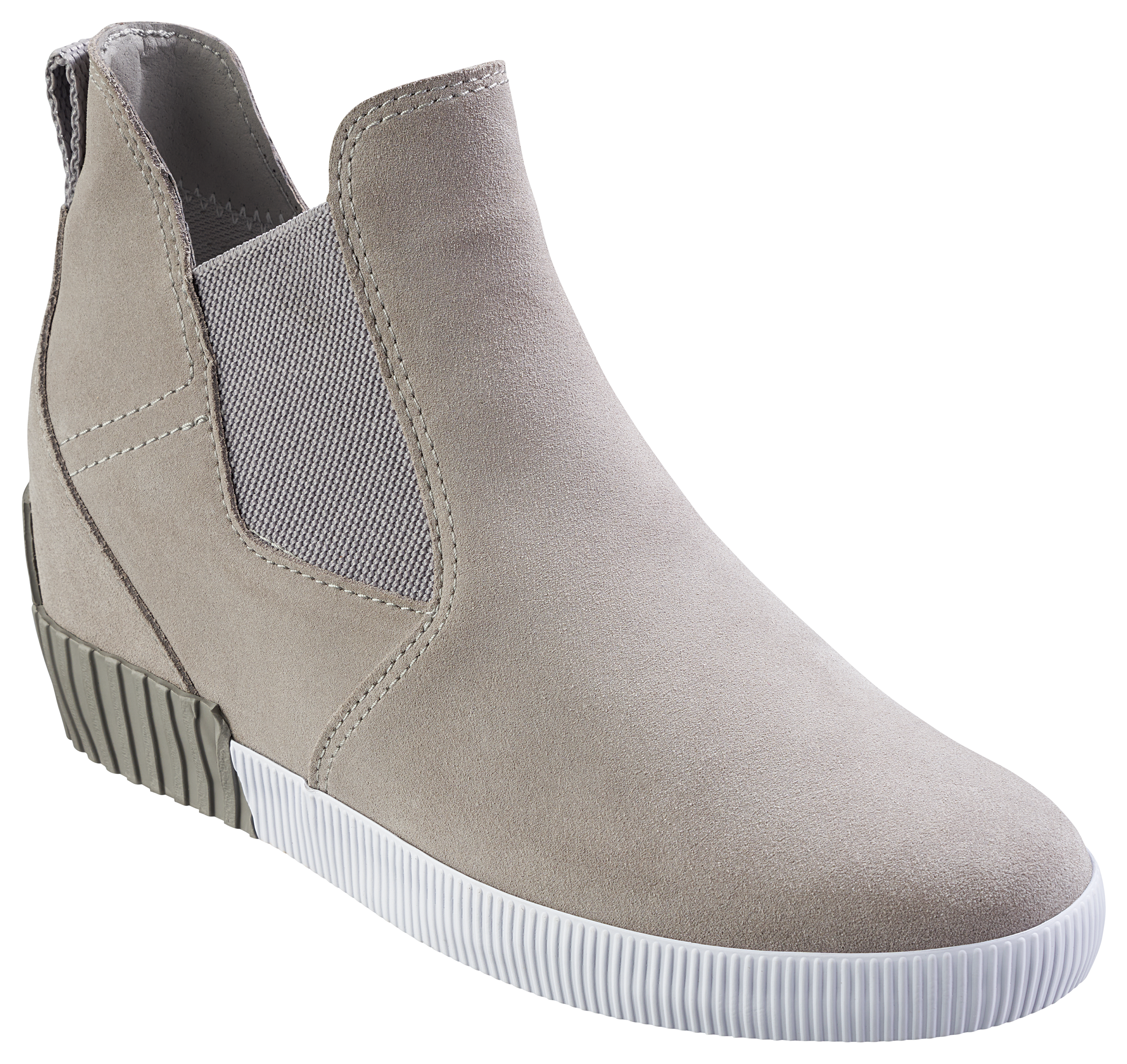 Sorel Out 'N' About Slip-On Wedge Booties for Ladies - Chrome/Grey White