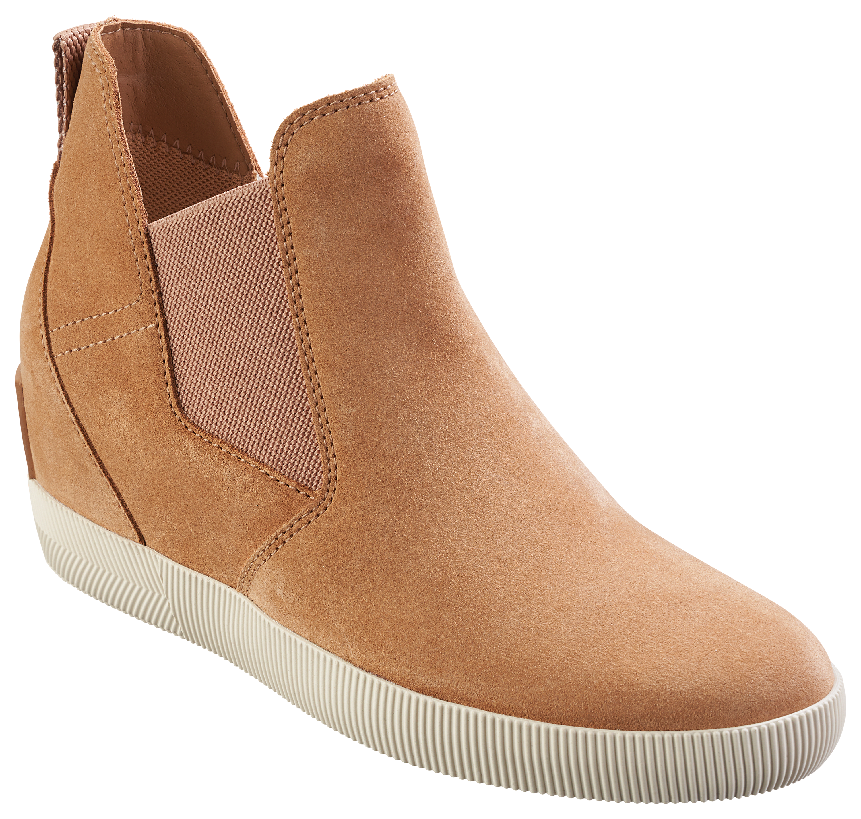 Image of Sorel Out 'N' About Slip-On Wedge Booties for Ladies - Tawny Buff/Chalk - 6M