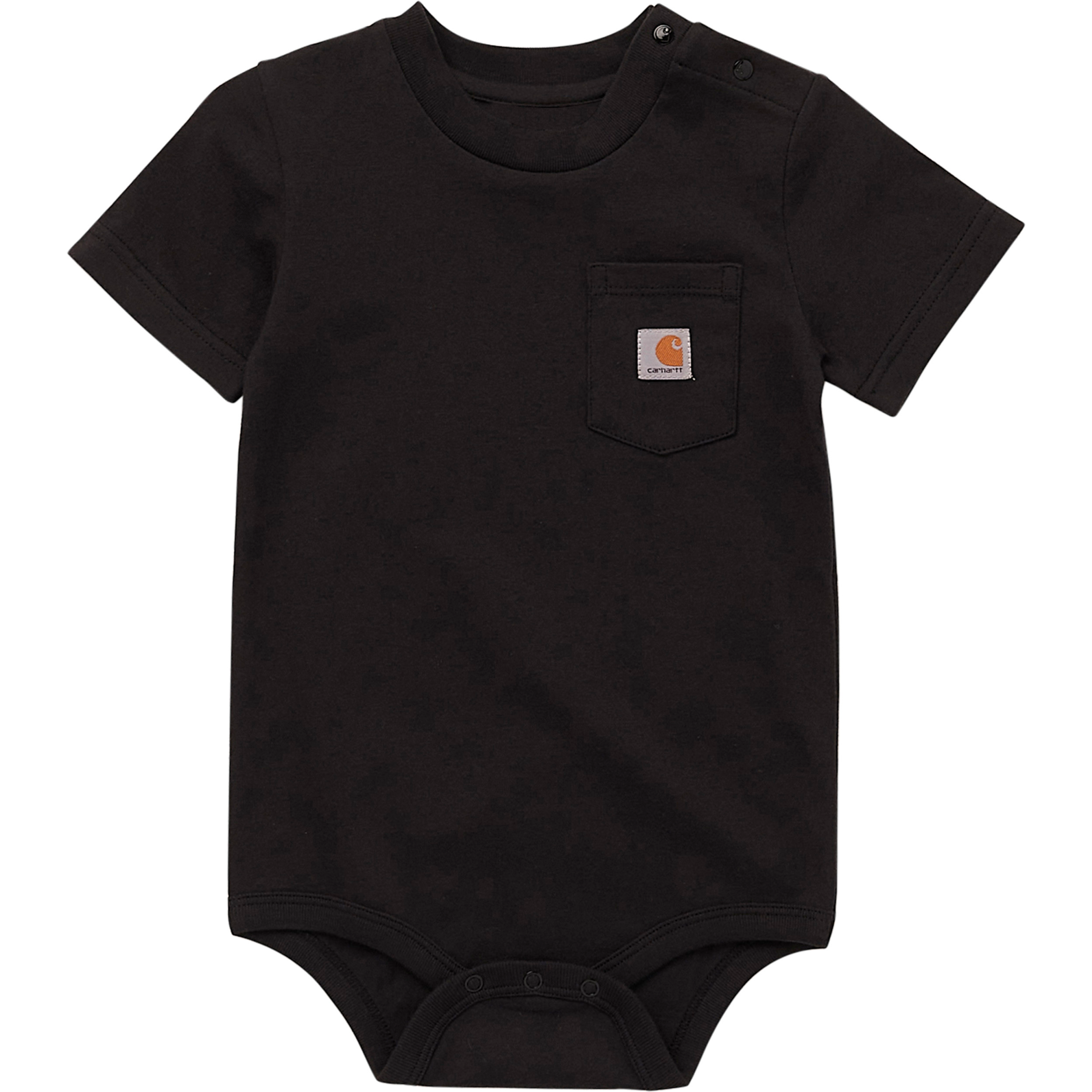 Image of Carhartt Short-Sleeve Pocket Bodysuit for Babies - Caviar Black