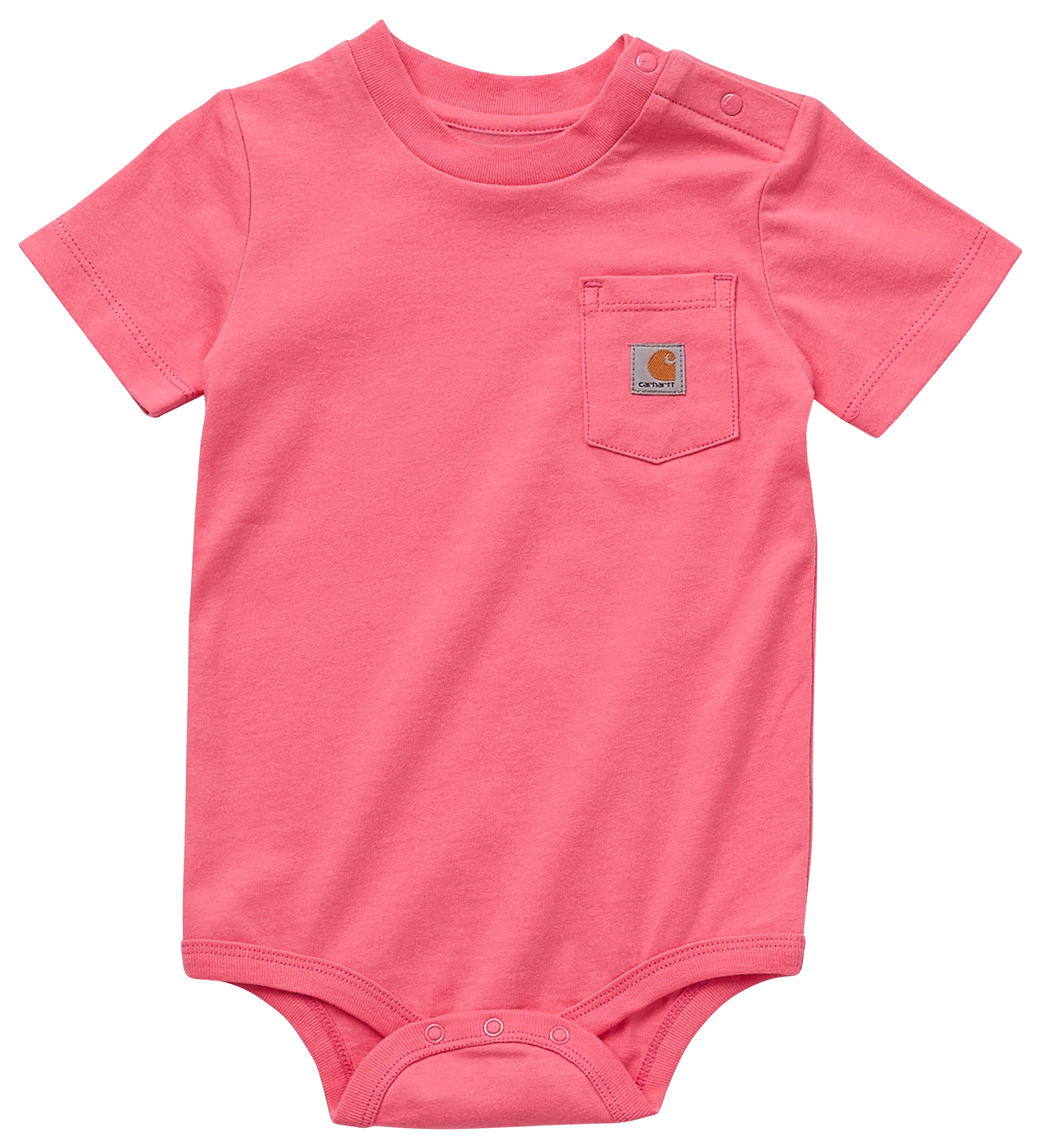 Image of Carhartt Short-Sleeve Pocket Bodysuit for Babies - Pink Lemonade