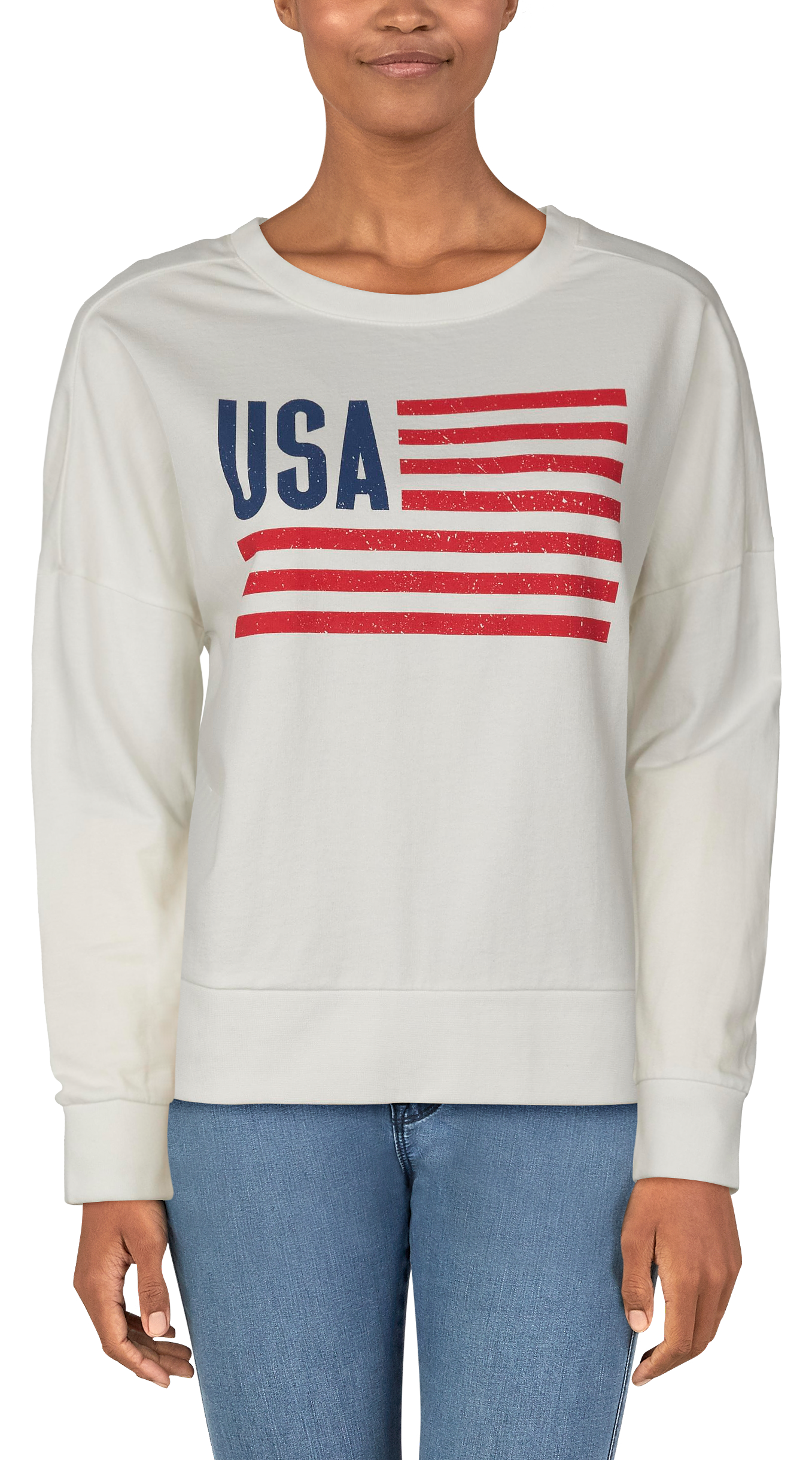 Natural Reflections USA Long-Sleeve Sweatshirt for Ladies