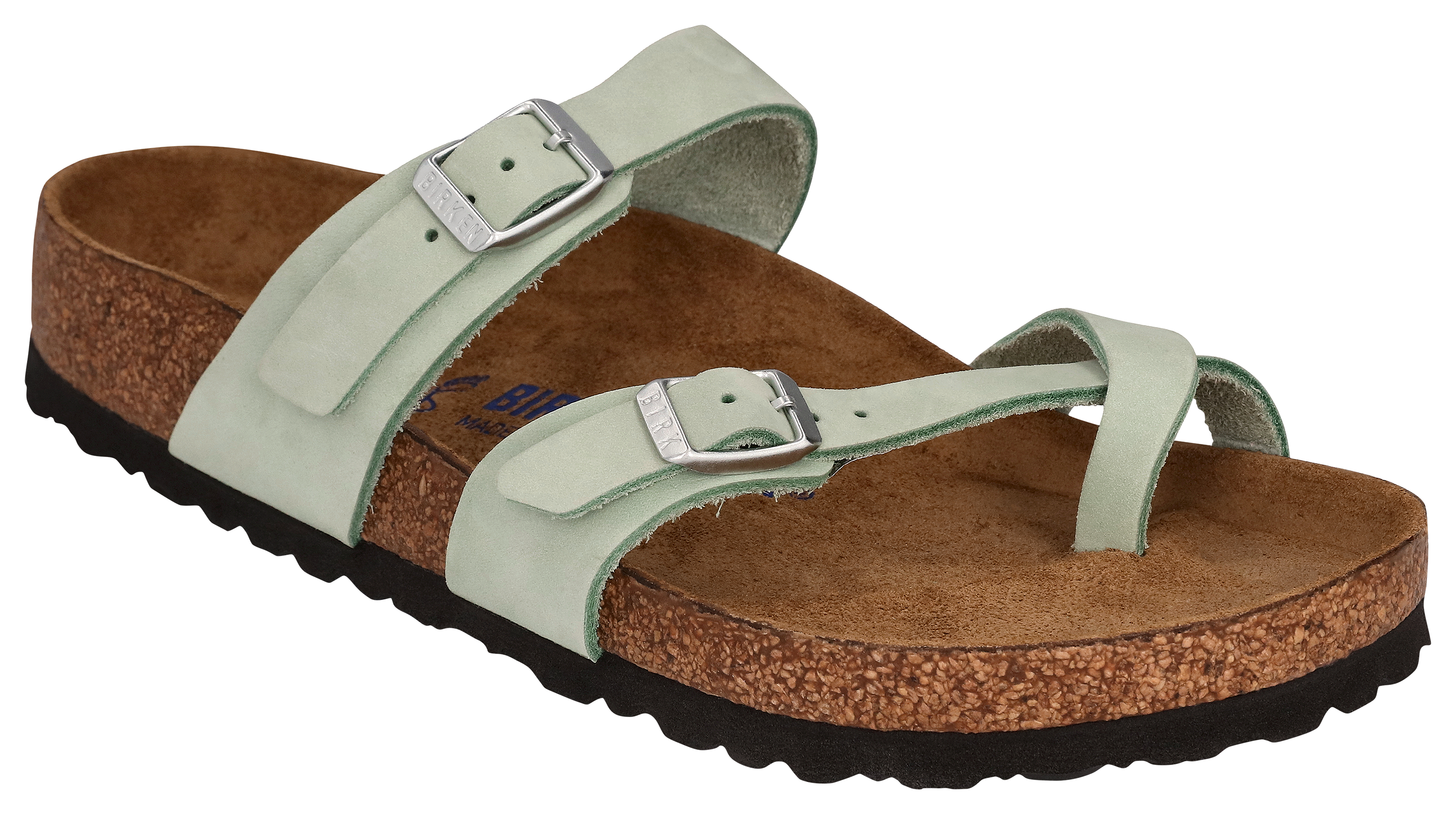 Birkenstock Mayari Soft Footbed Nubuck-Leather Sandals for Ladies - Matcha - 41M