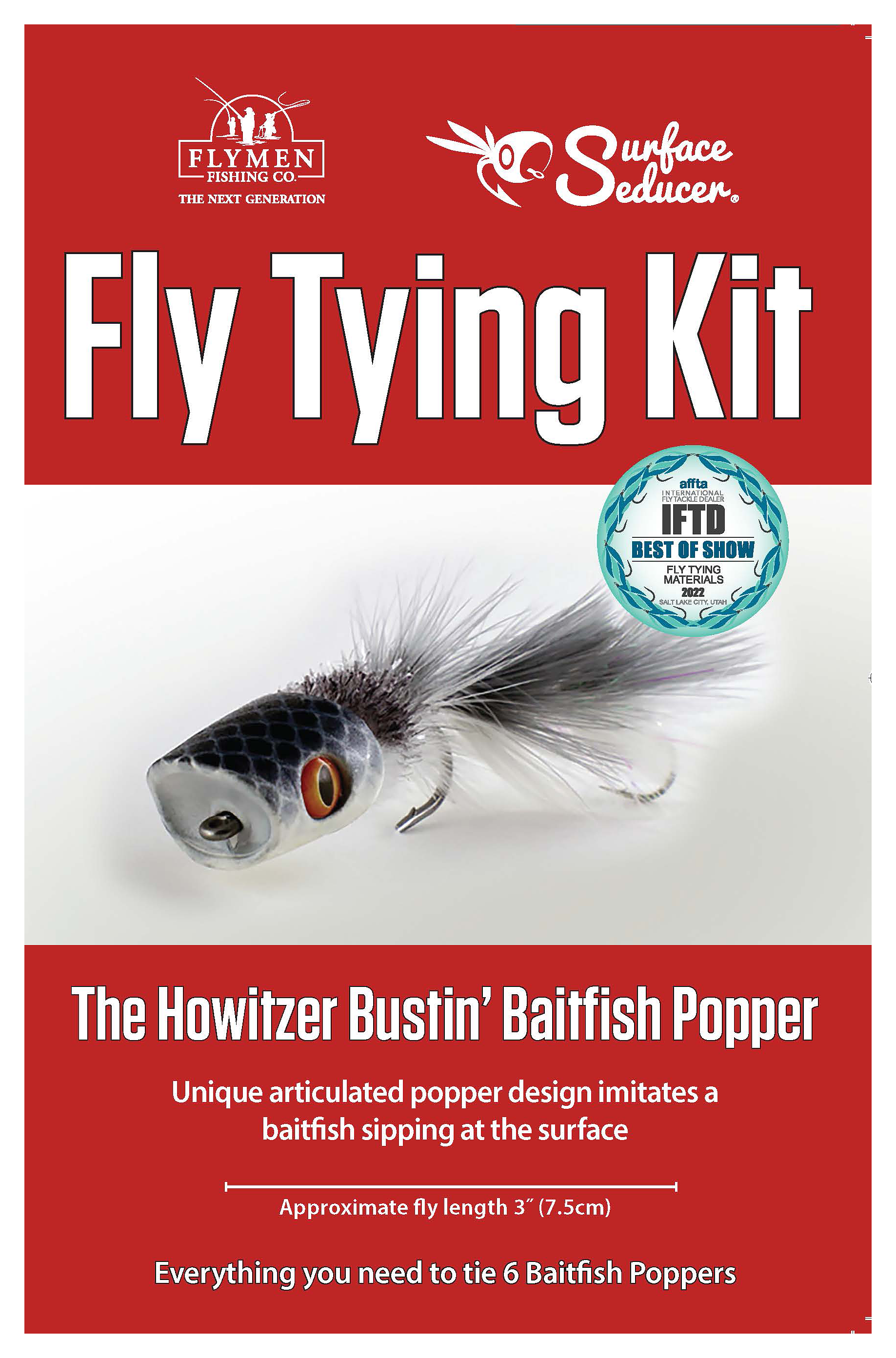 FLYMEN FISHING CO mpany Howitzer Bustin' Baitfish Popper Fly-Tying Kit